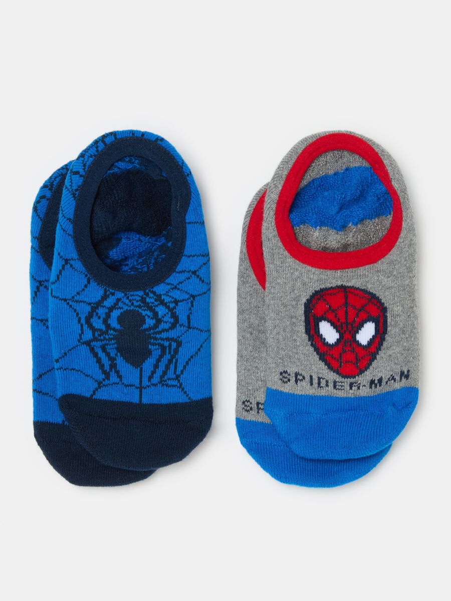 Two-pair pack slipper socks with Spider-Man design_0