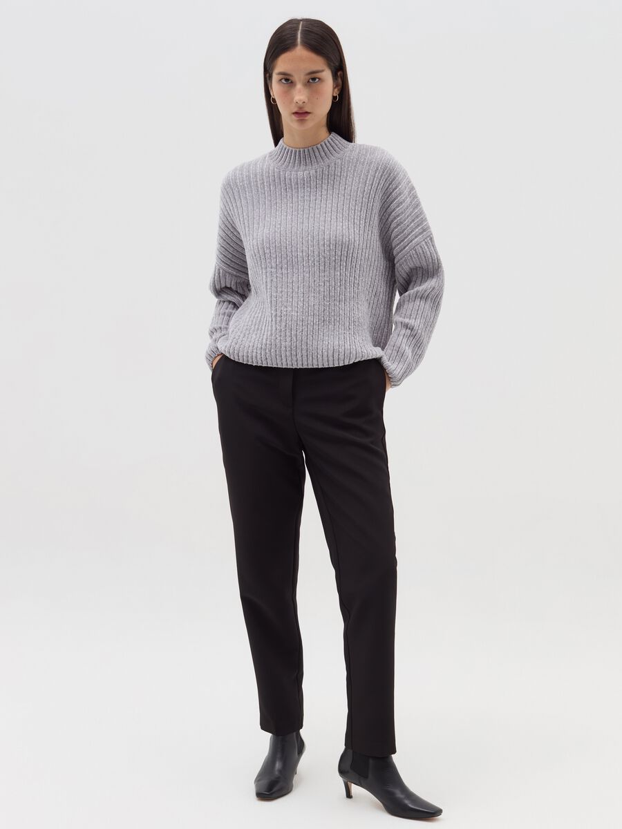 Chenille pullover with mock neck_0