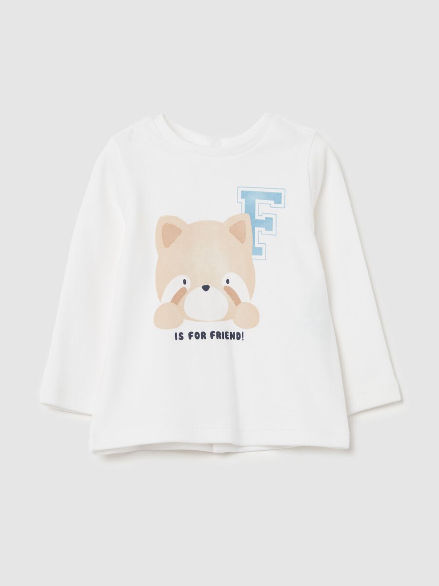 Organic cotton T-shirt with "F is for friend!" print_0