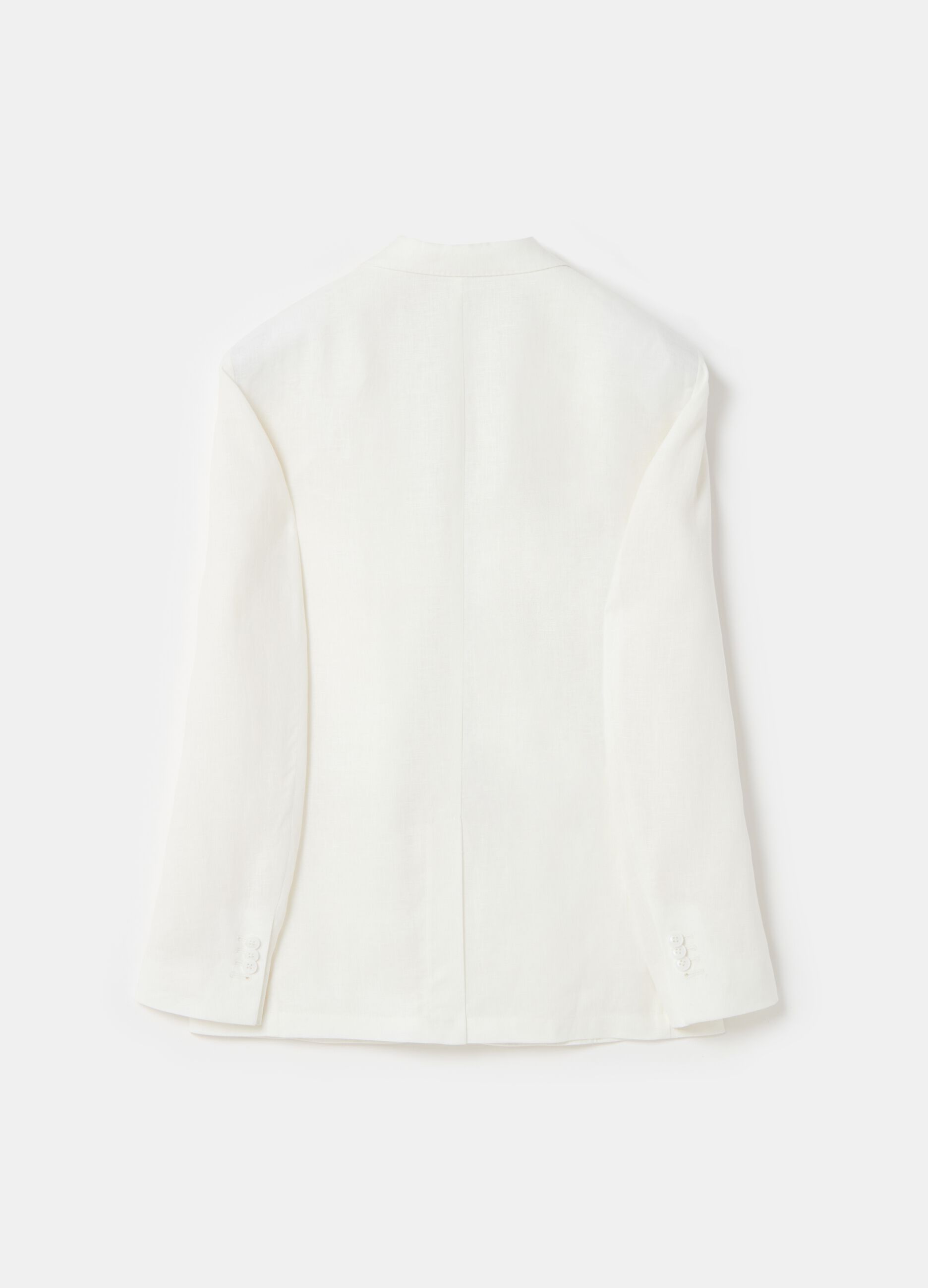 Contemporary single-breasted blazer in linen