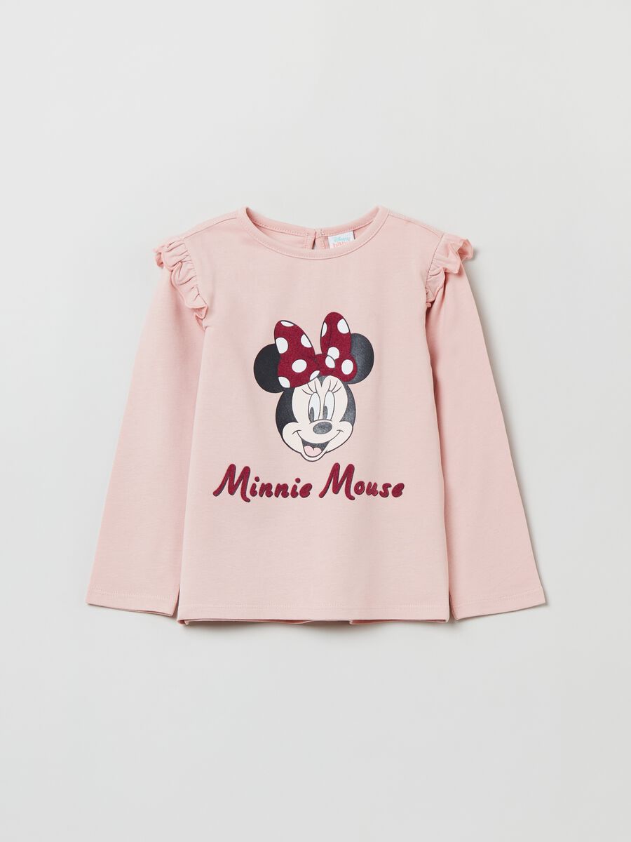 FAGOTTINO Baby Girl's Grey/Red Jogging set with 100th Anniversary Minnie  Mouse patch