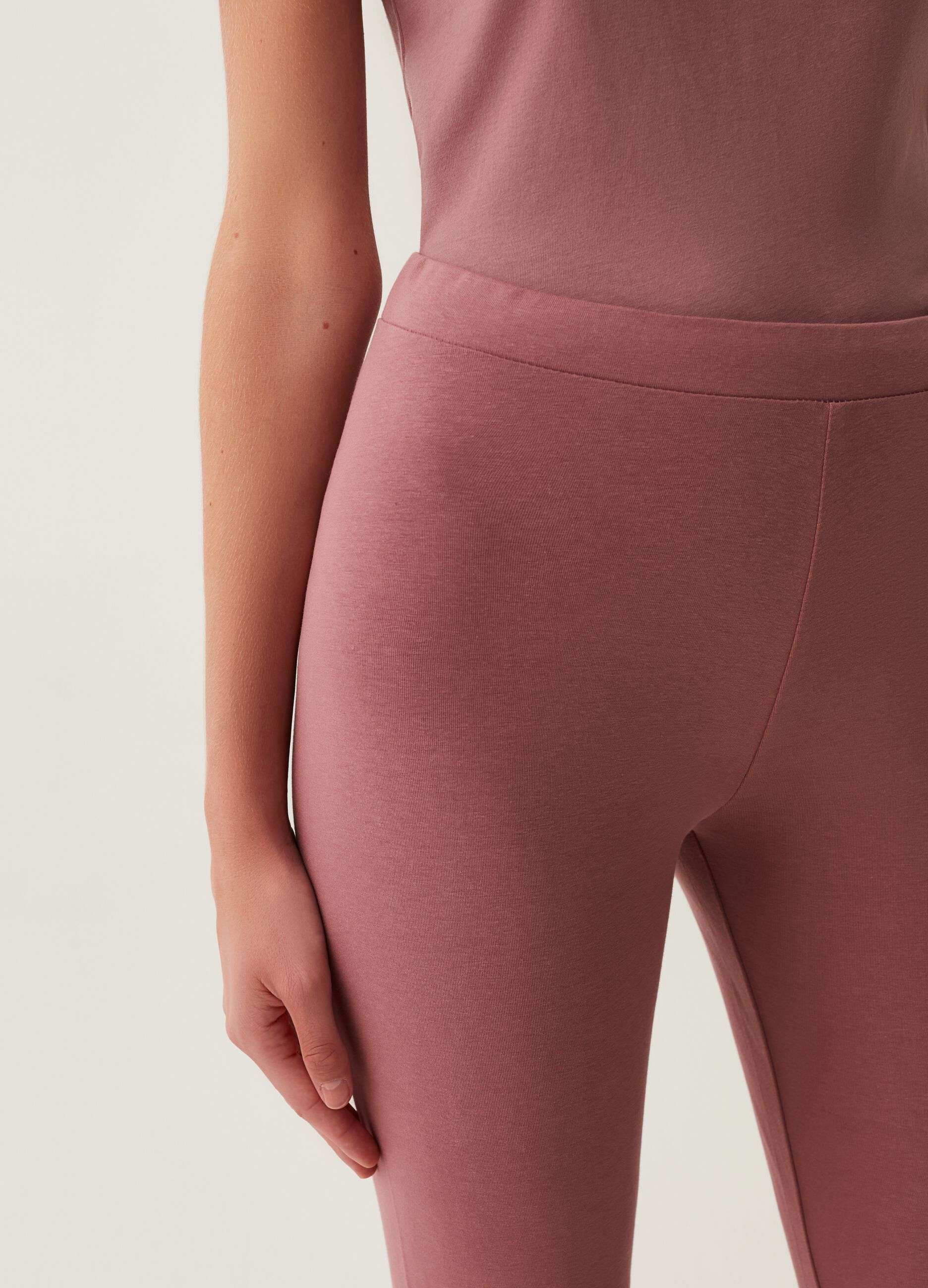 Stretch cotton leggings