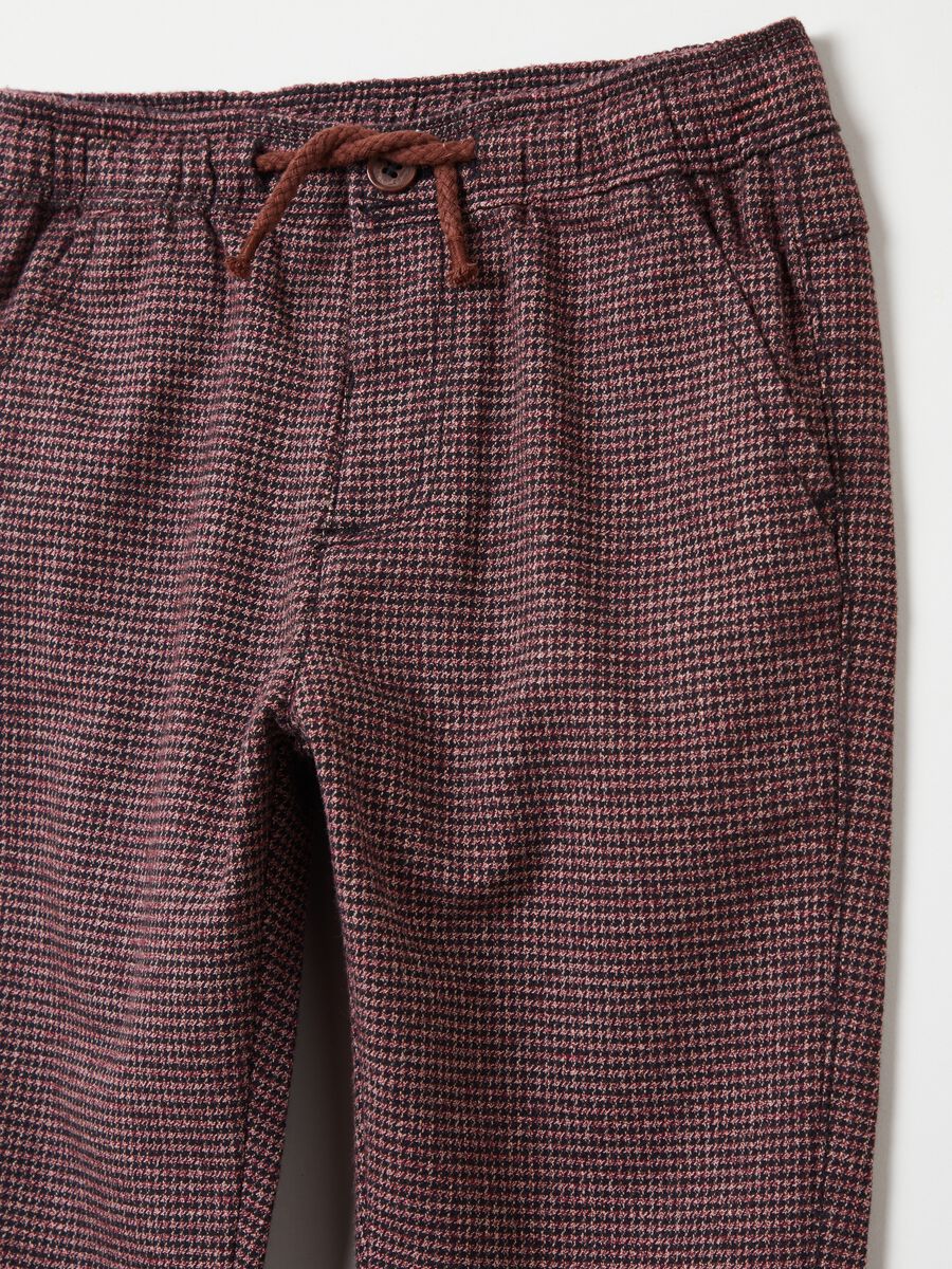 Houndstooth trousers with drawstring_2