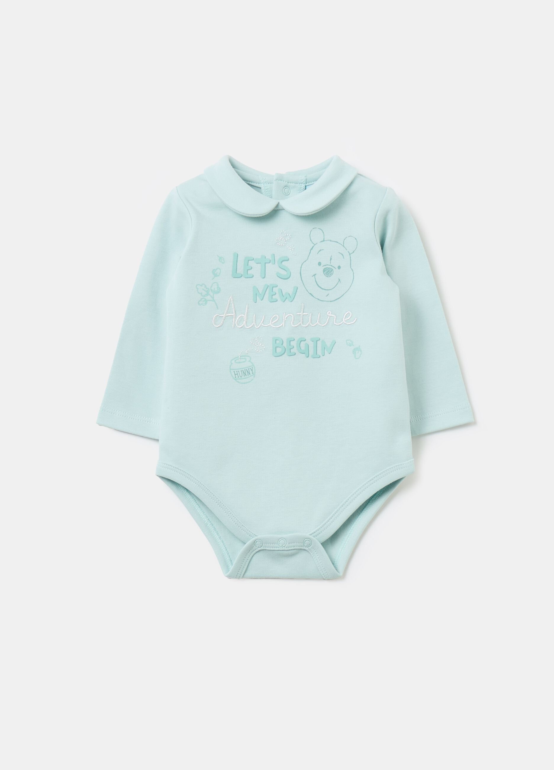 Long-sleeved bodysuit with Winnie the Pooh print