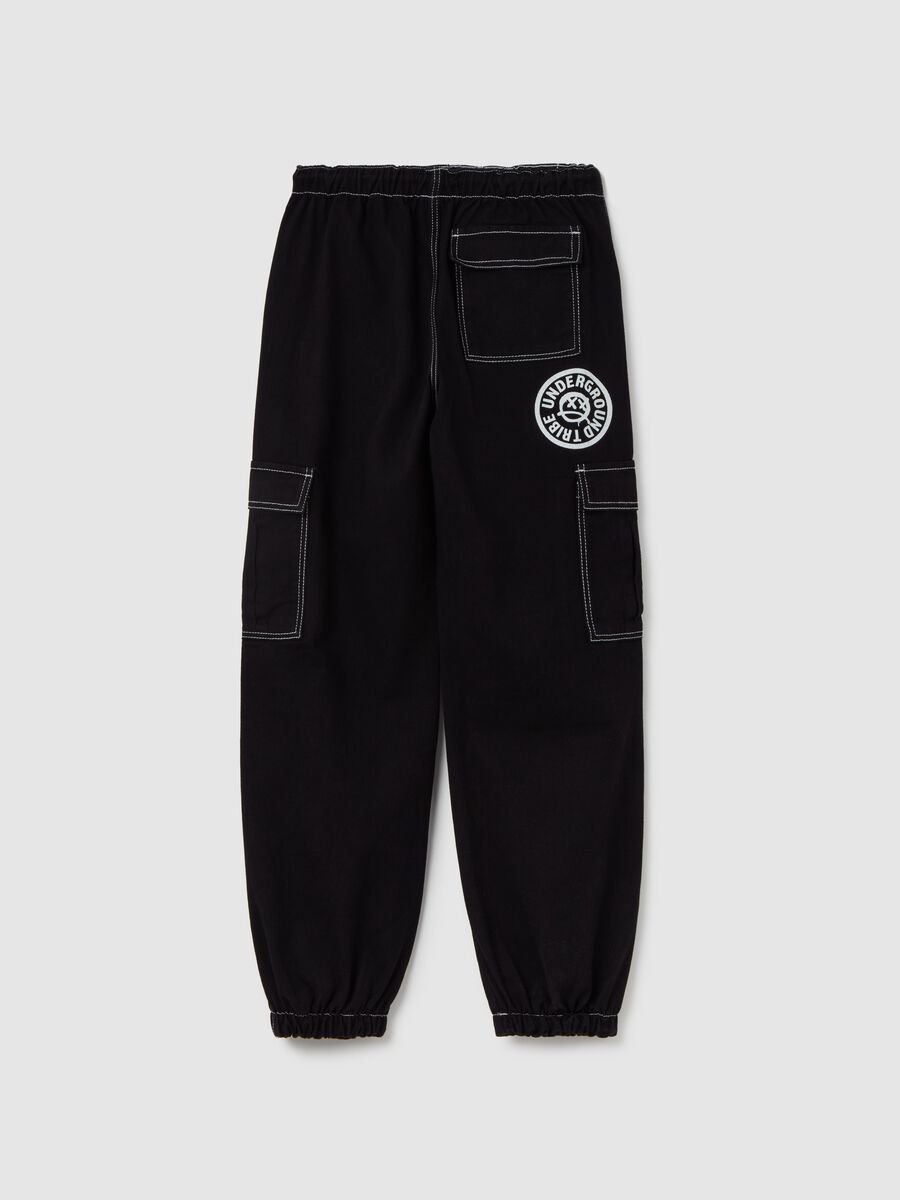 Cargo joggers with drawstring and print_1