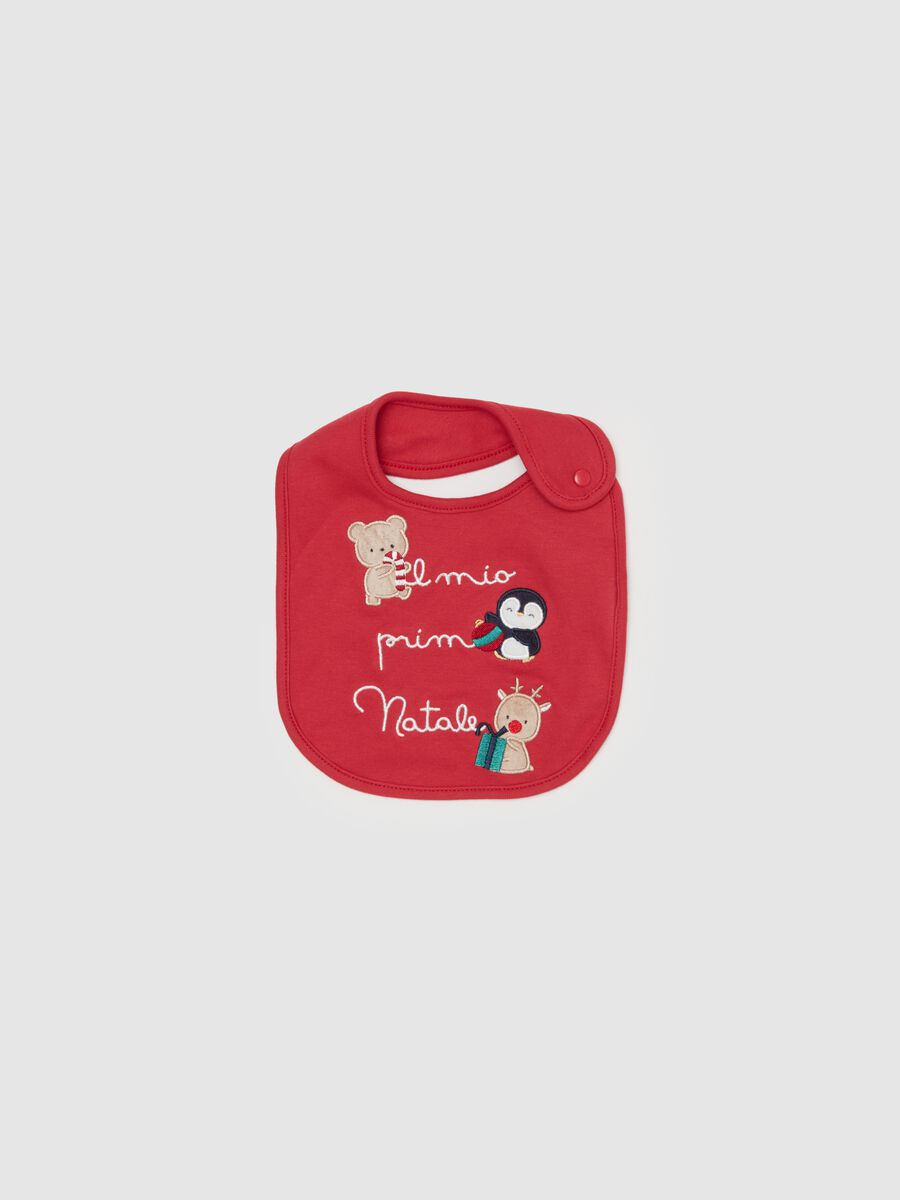 "Il mio primo Natale" bib in organic cotton_0