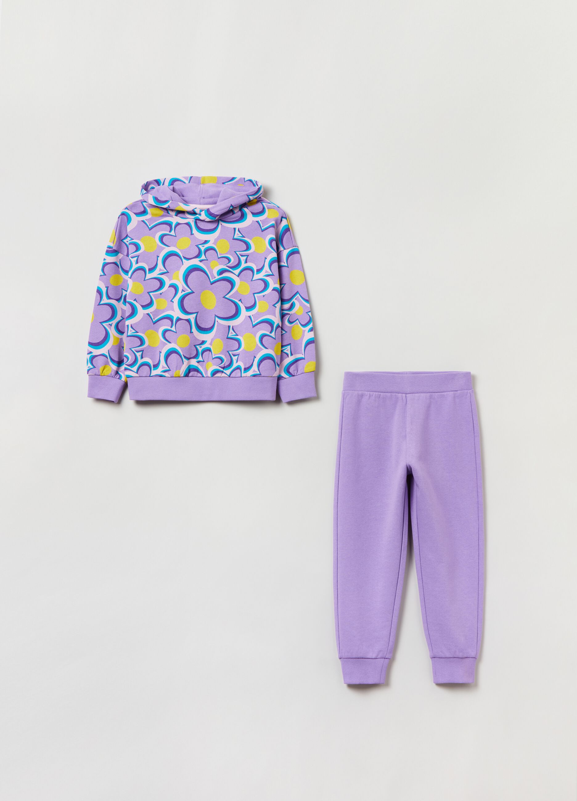 Fleece jogging set with print