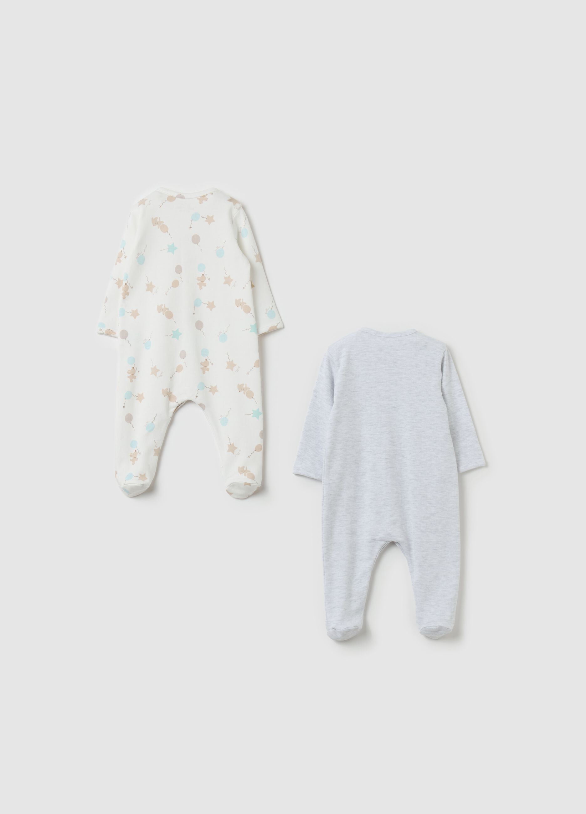 Two-pack onesies in organic cotton with feet