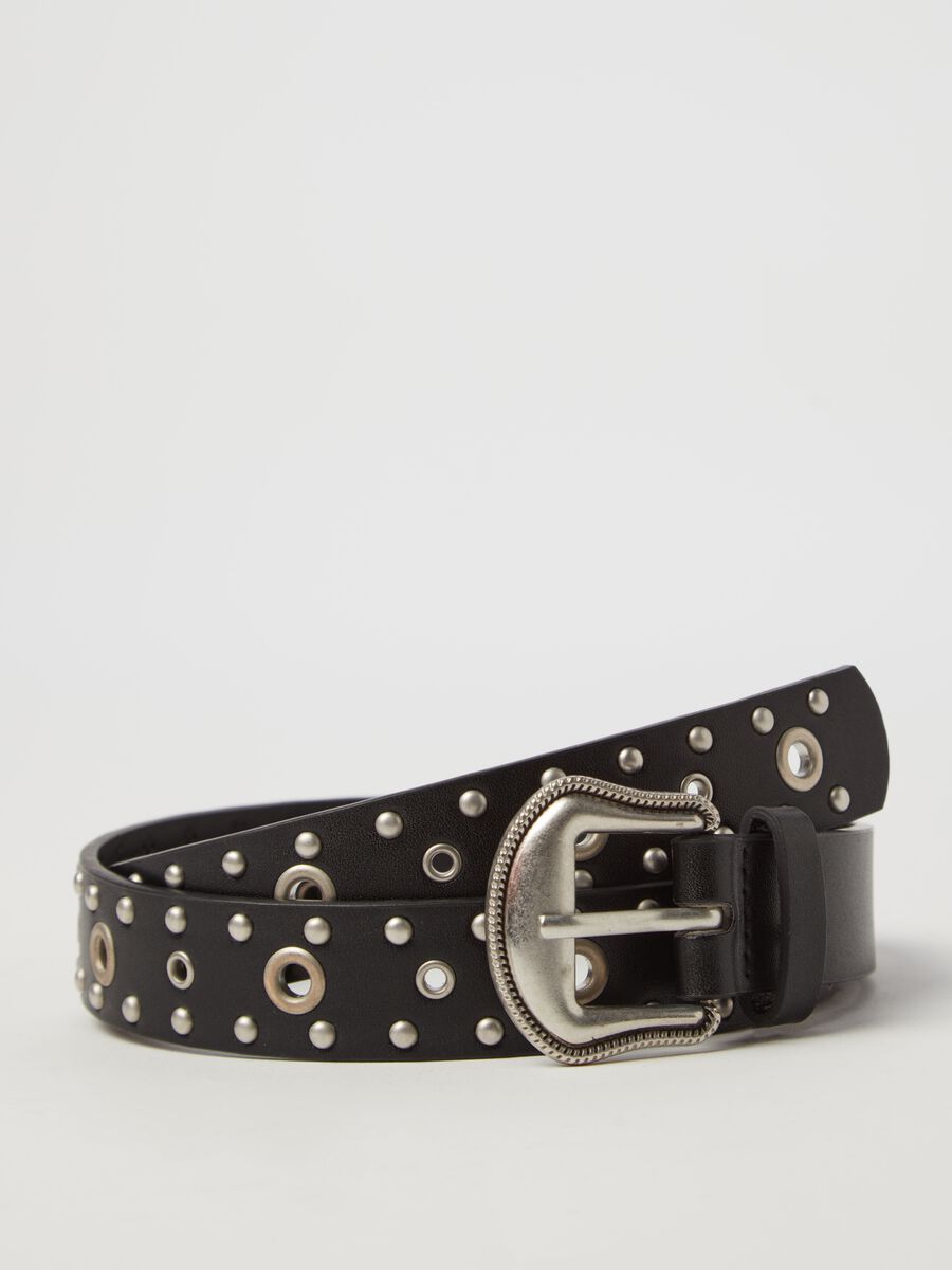 Belt with studs and metal eyelets_2