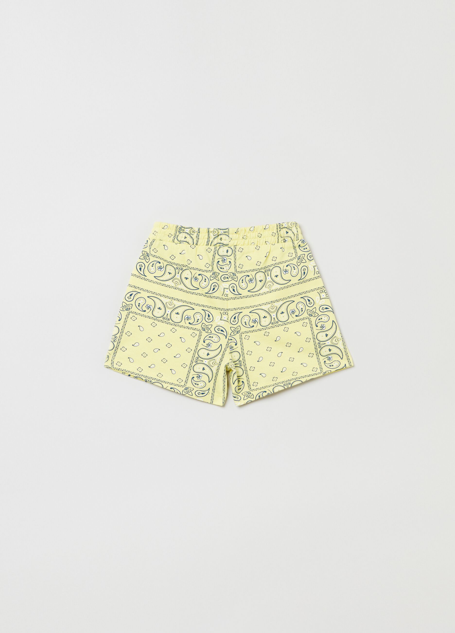 Cotton shorts with cashmere print