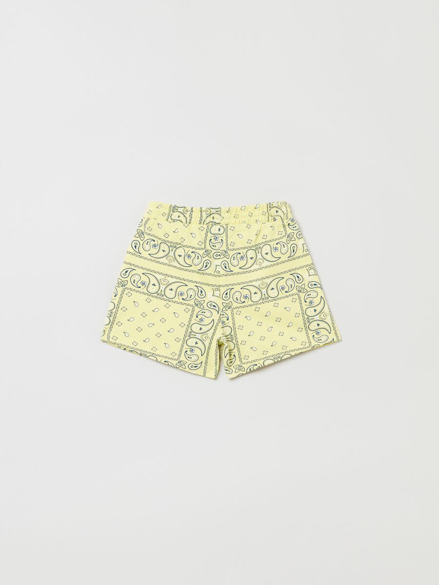 Cotton shorts with cashmere print_1