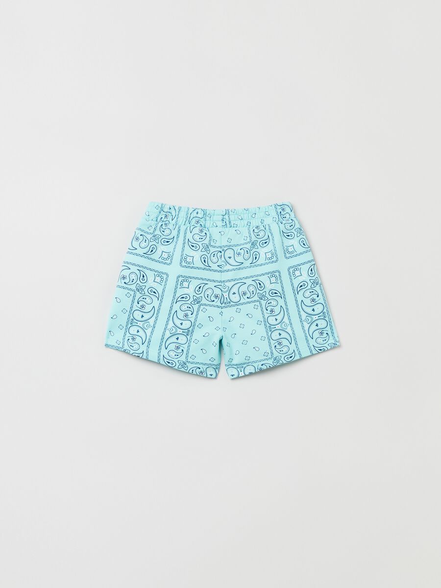 Cotton shorts with cashmere print_1