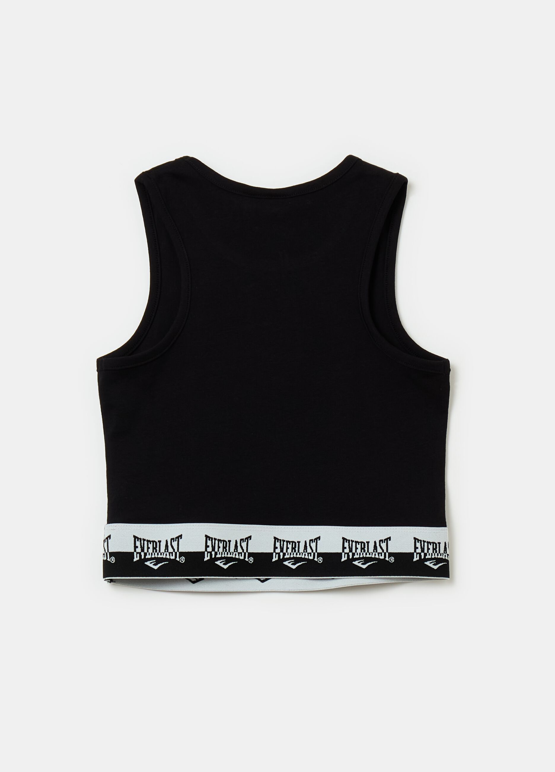 Crop top with elasticated base and logo