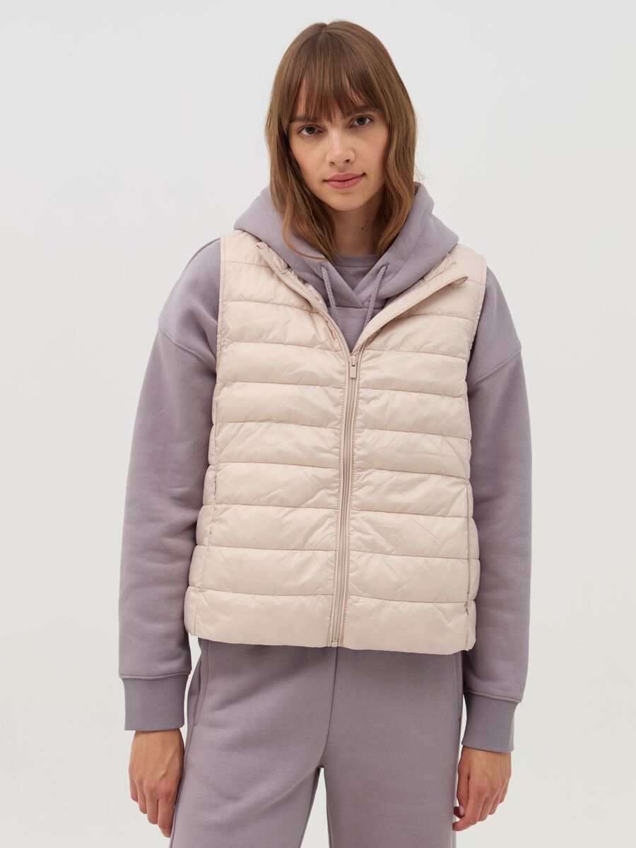 Ultralight gilet with high neck_1