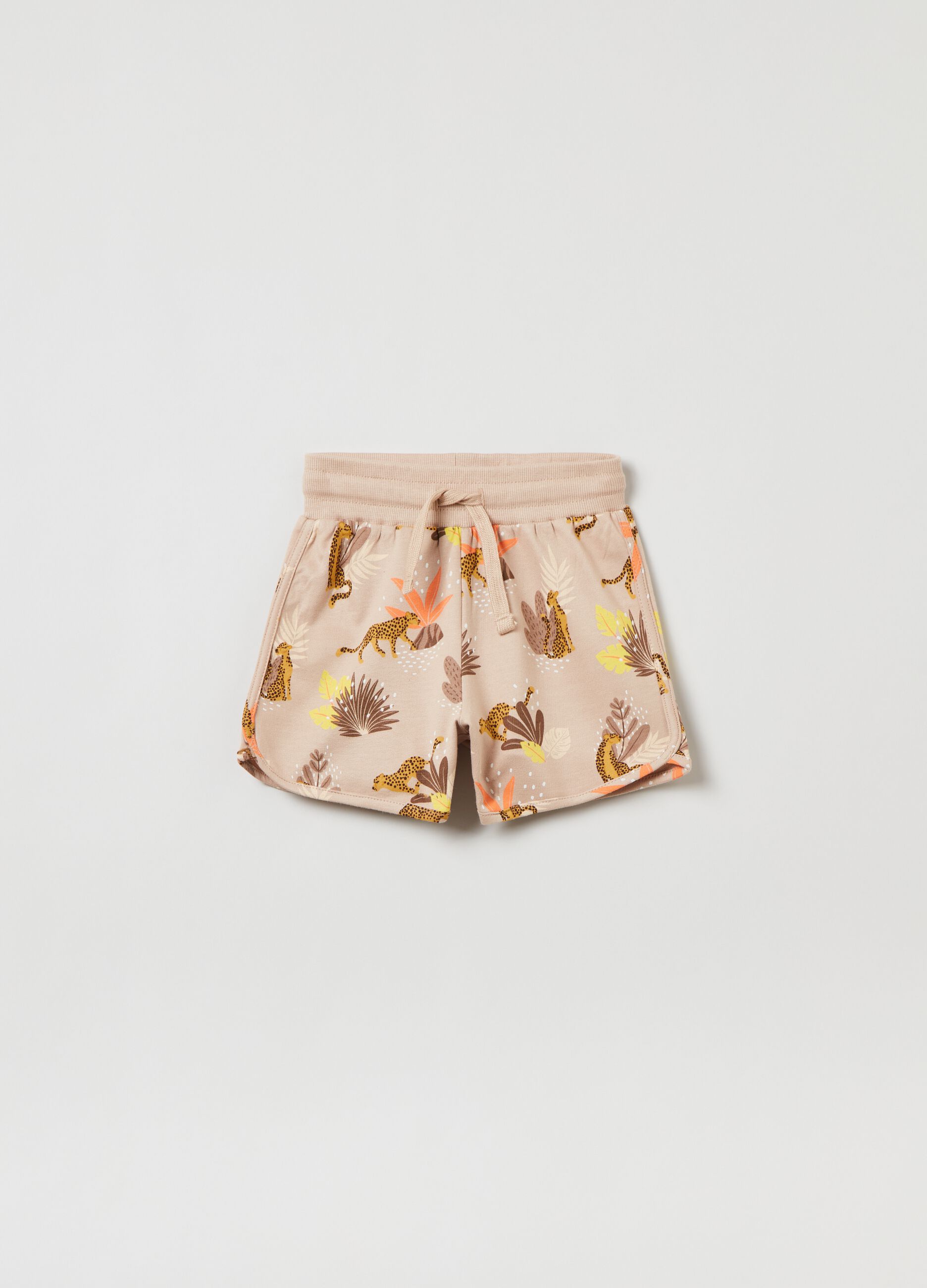 Cotton shorts with all-over print