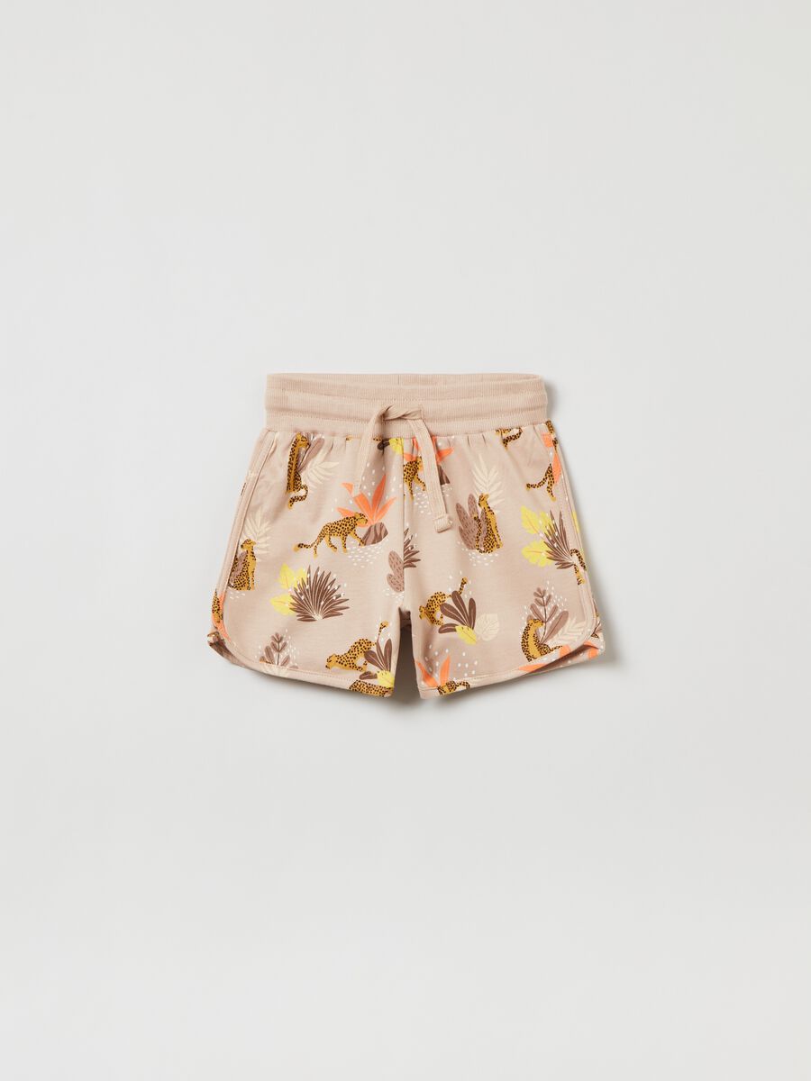 Shorts in cotone con stampa all-over_0
