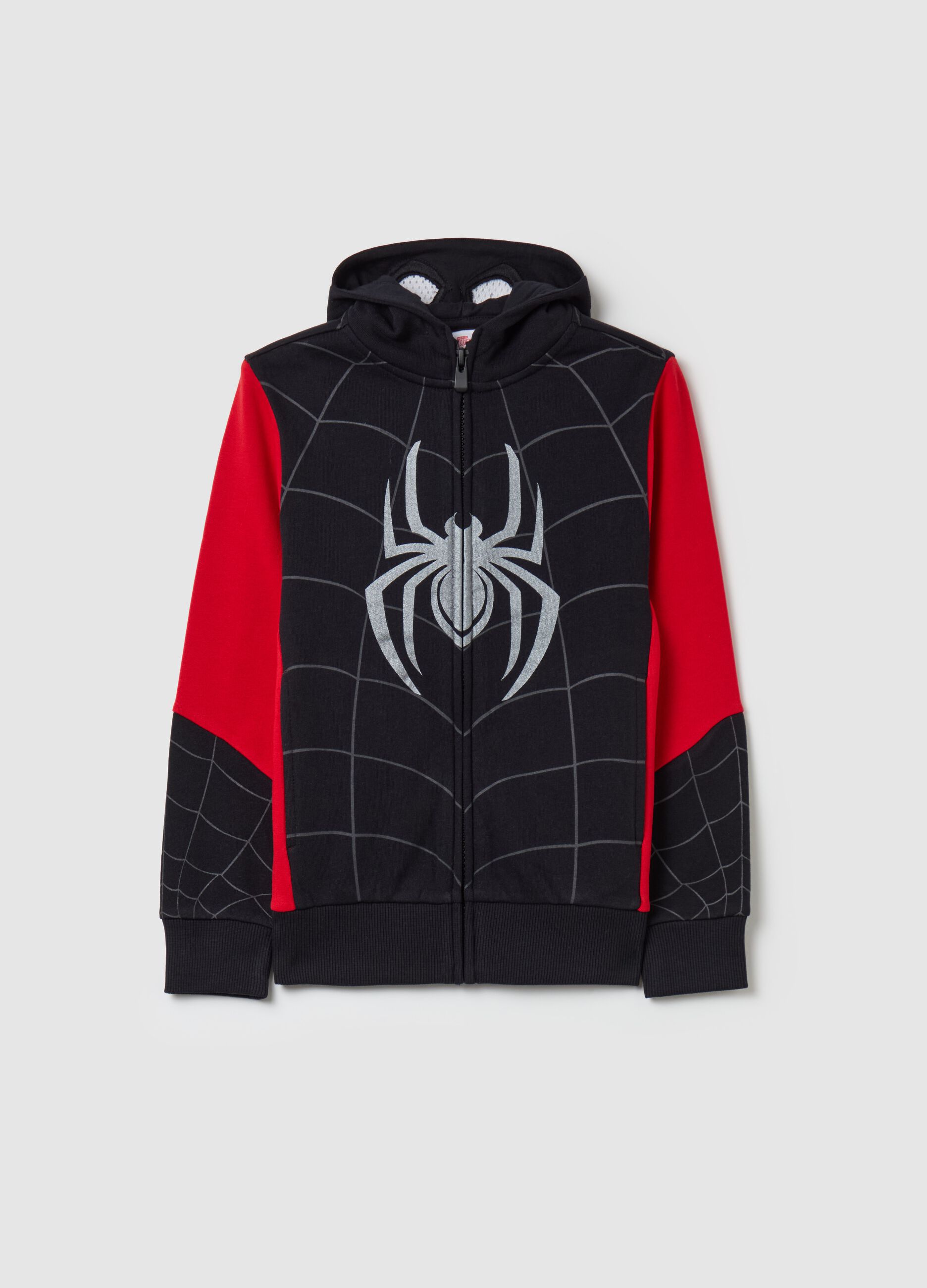 Full-zip con cappuccio stampa Spider-Man