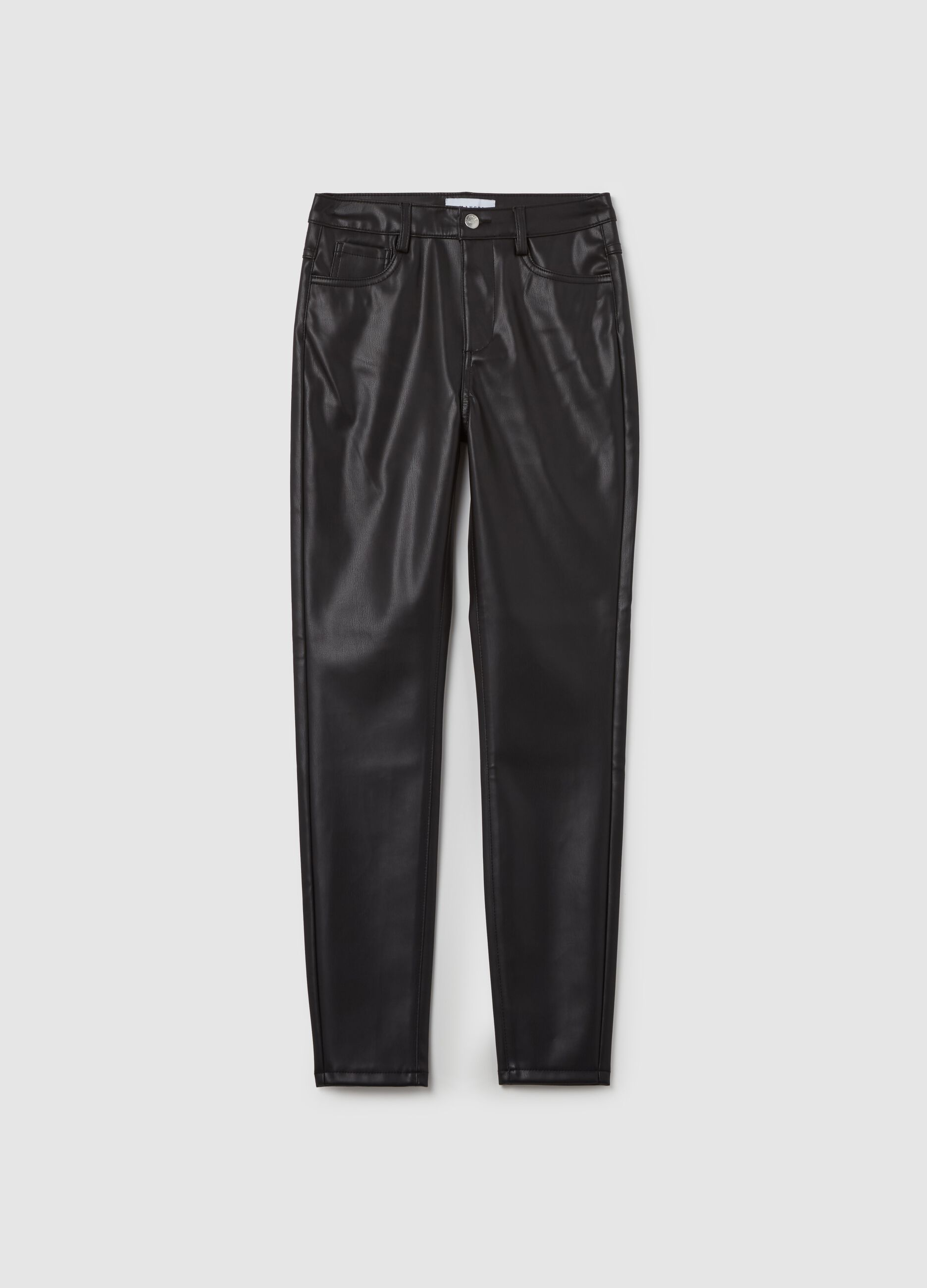 Pantaloni skinny fit effetto lucido