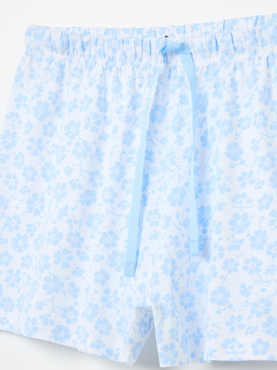 Pyjama shorts with small flowers print_2