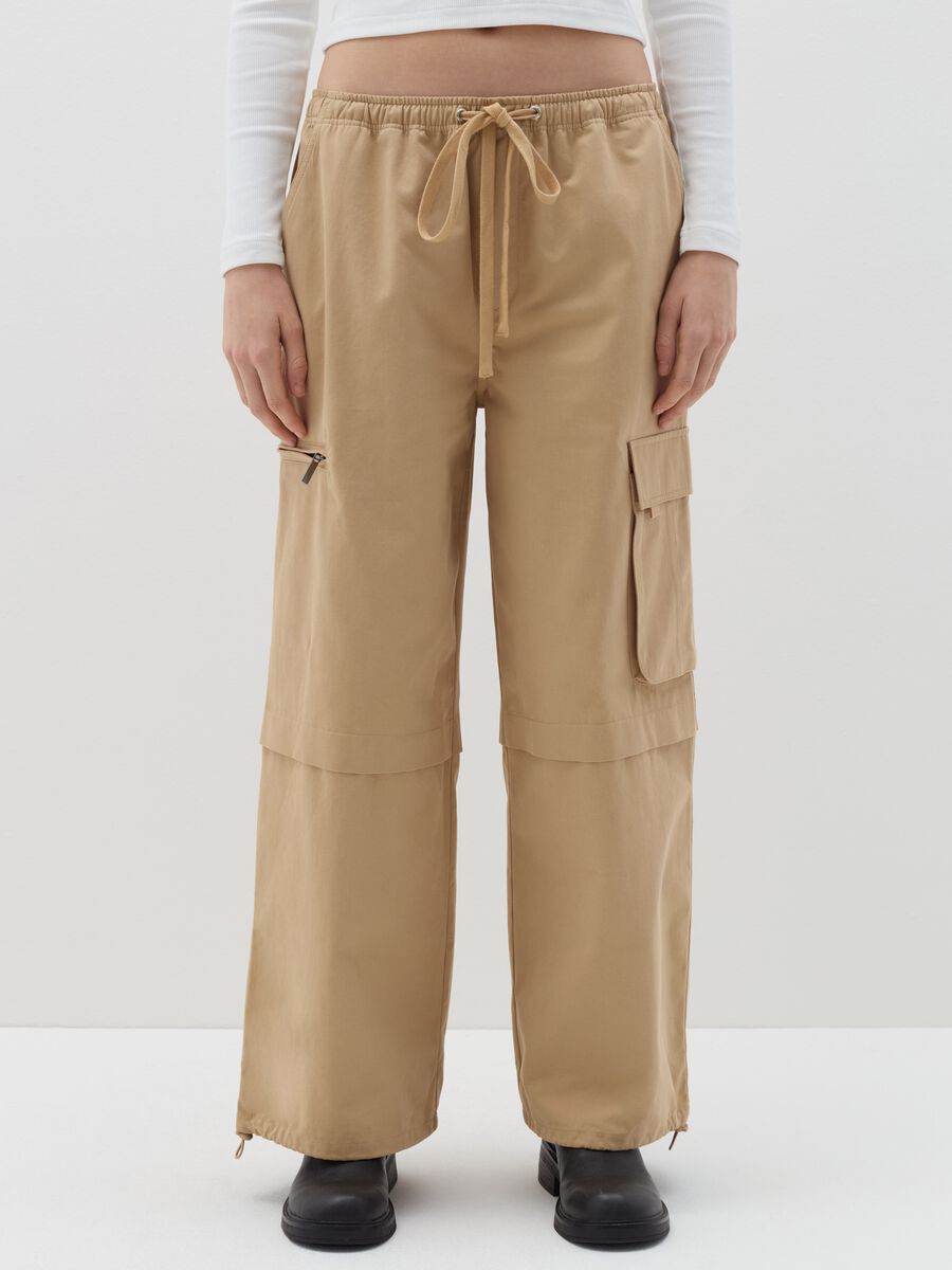 Cotton cargo parachute trousers_1