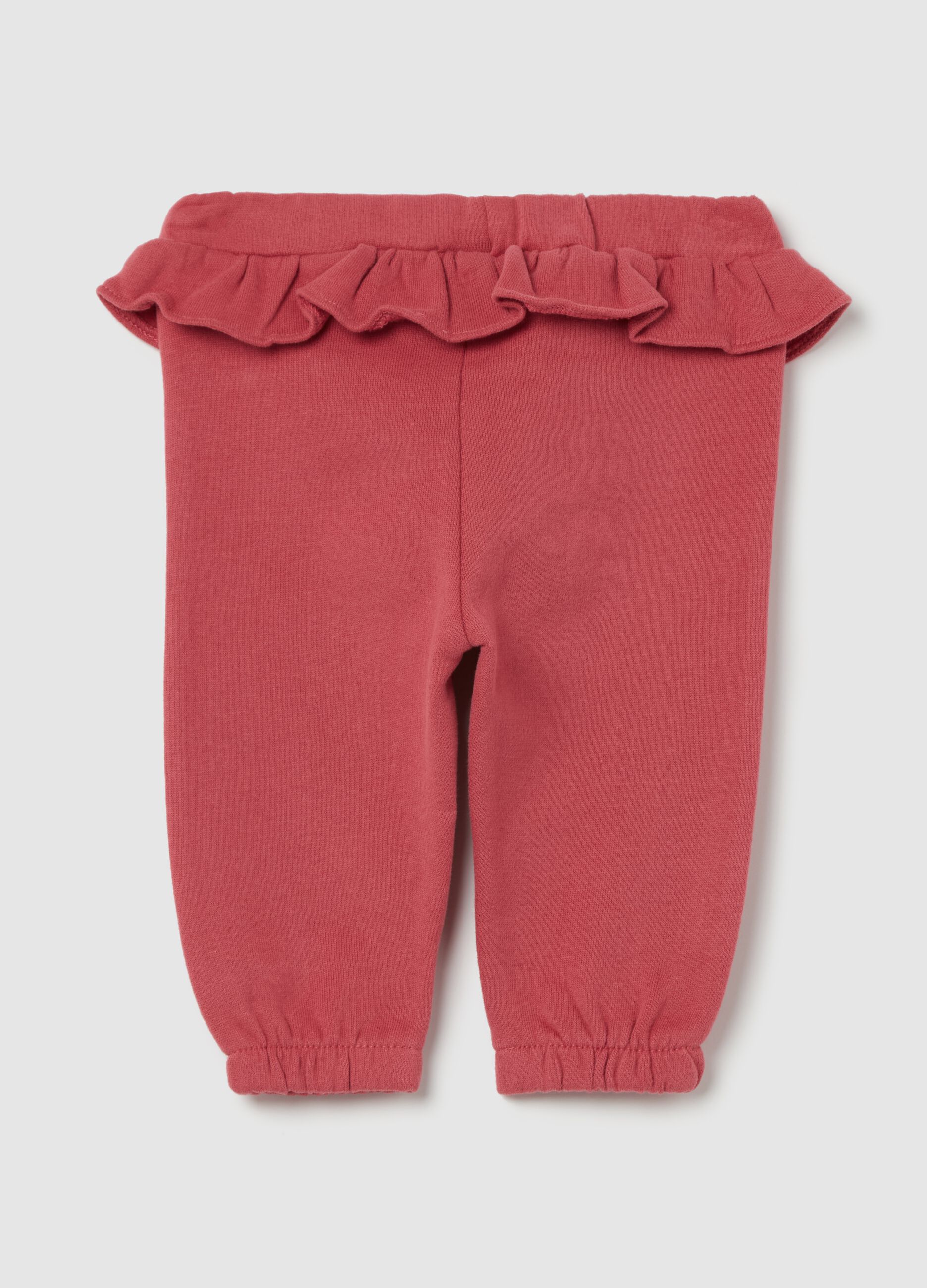 Joggers in organic cotton with frill