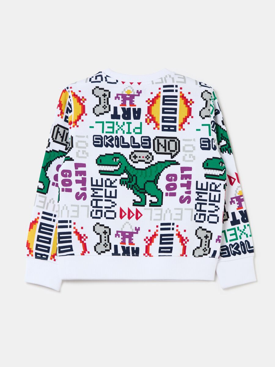 Sweatshirt with gaming dinosaur print_1