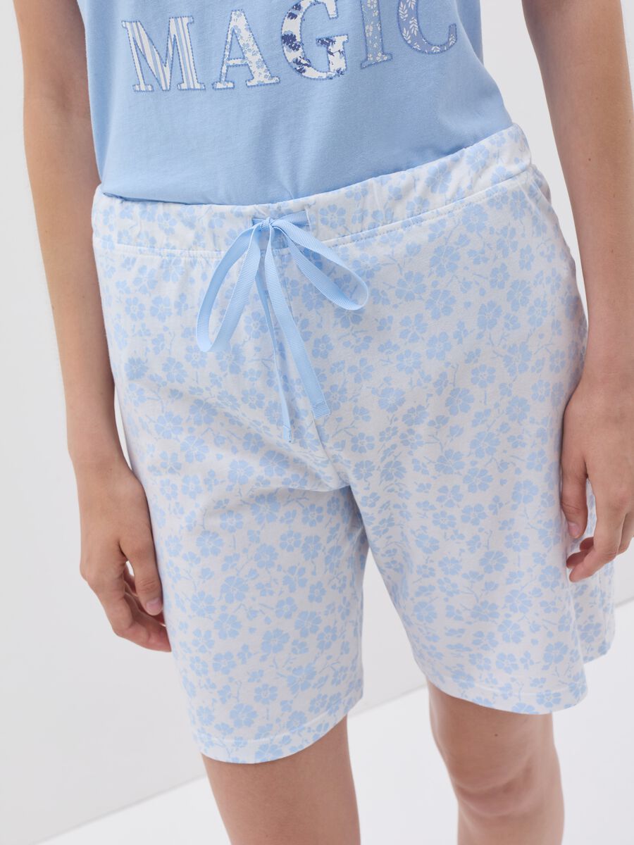 Pyjama trousers with small flowers print_3