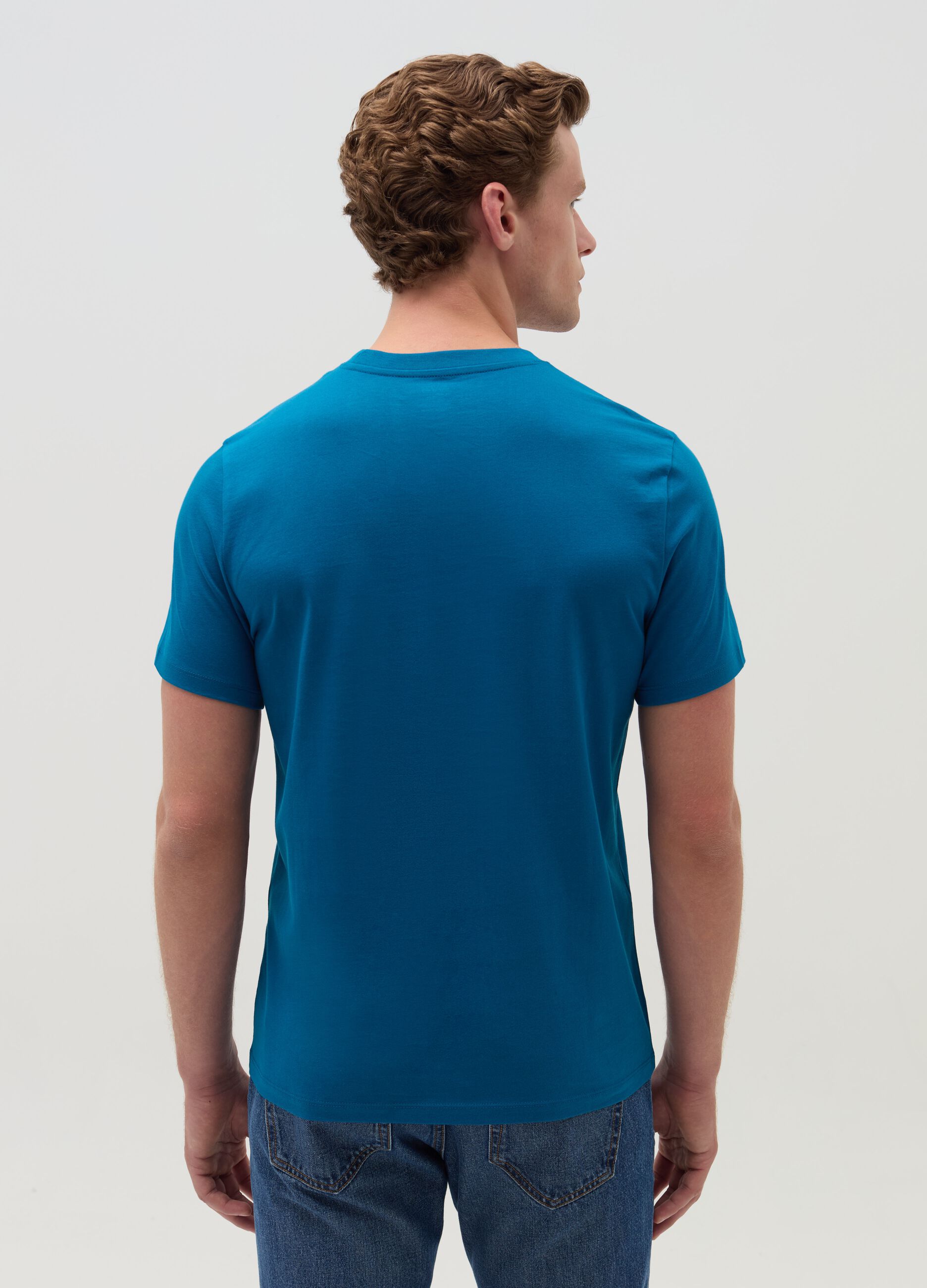 Cotton T-shirt with round neck