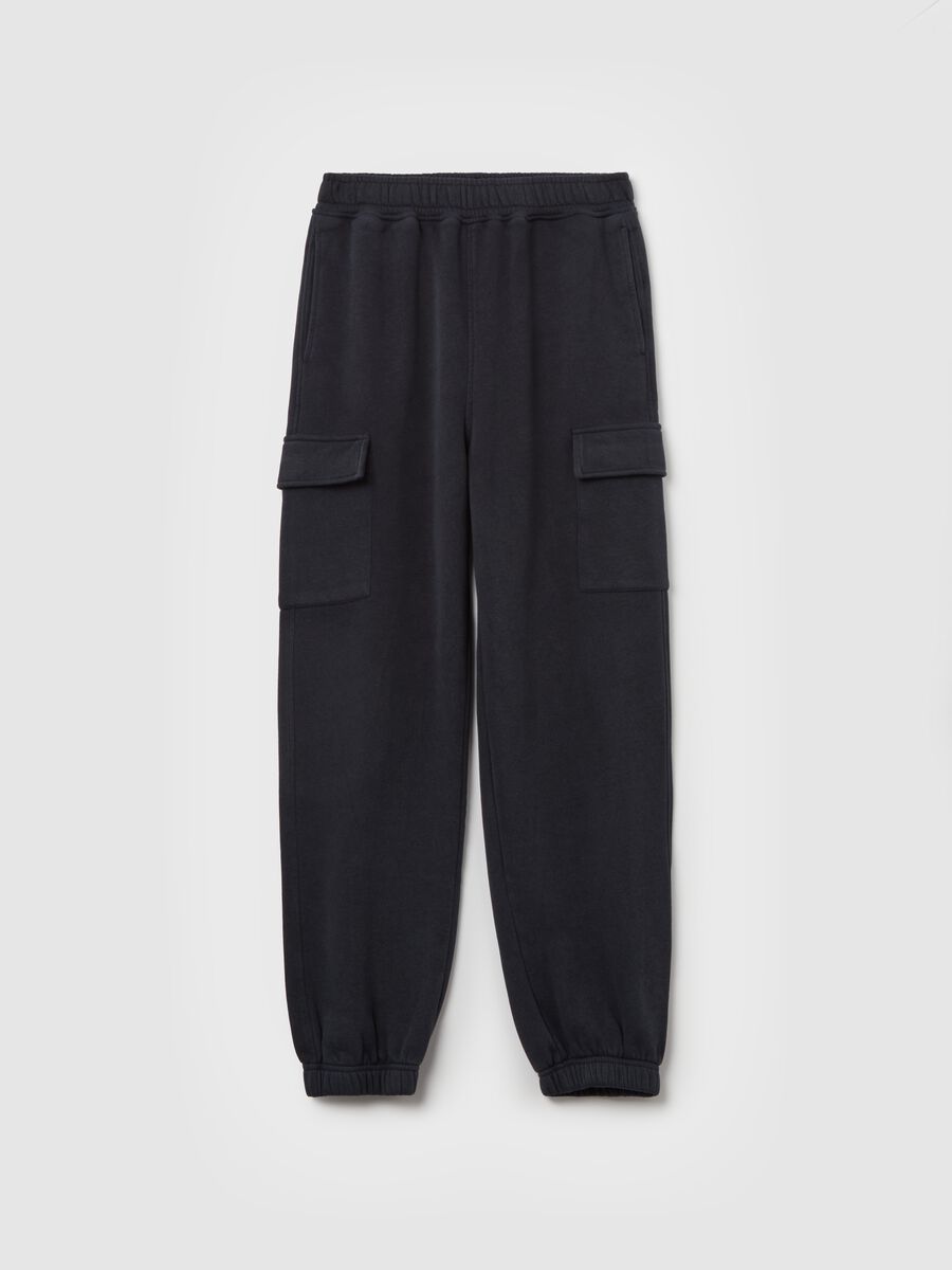 Joggers cargo in felpa_0