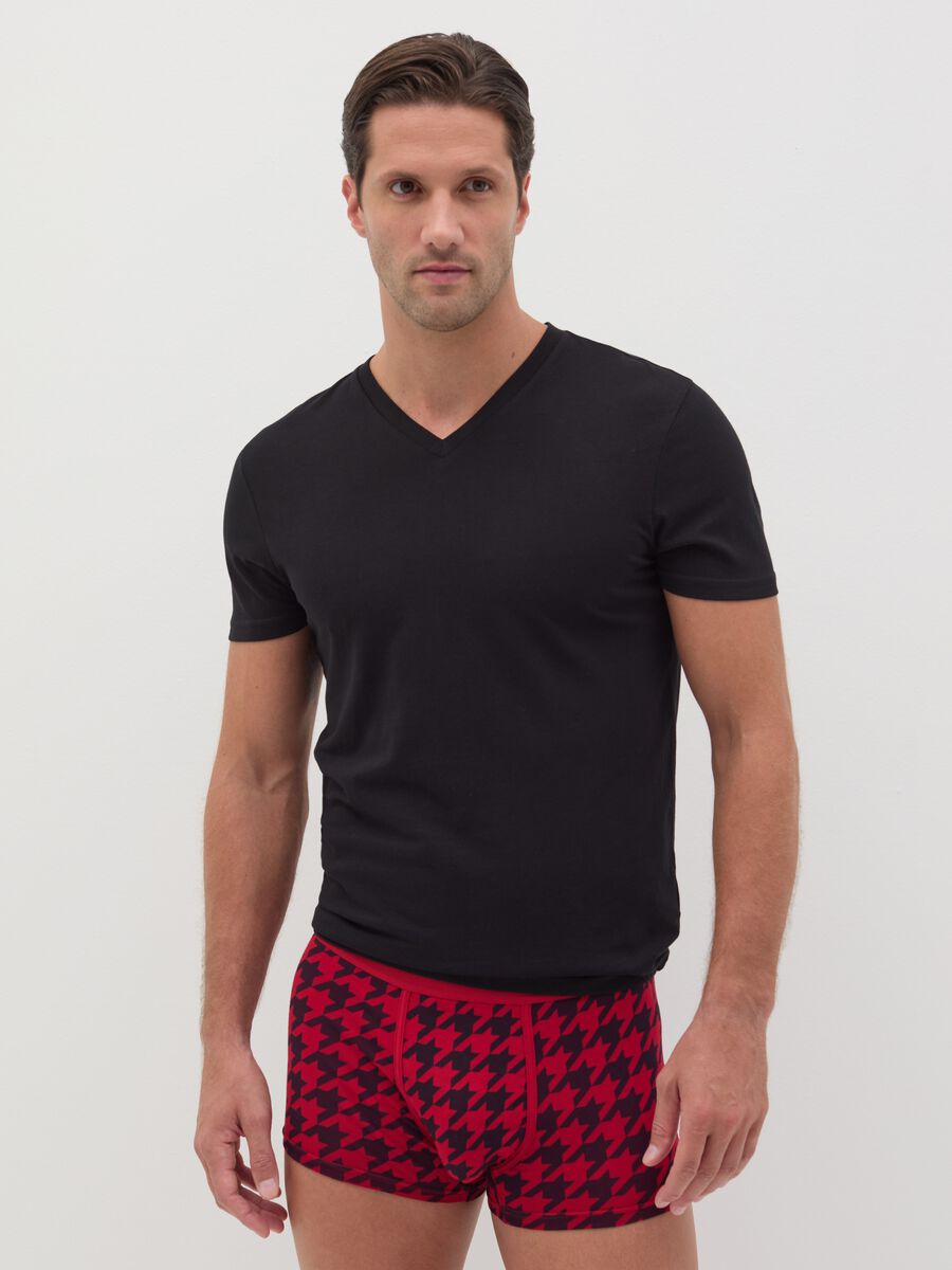 Stretch organic cotton boxer shorts with all-over print_0