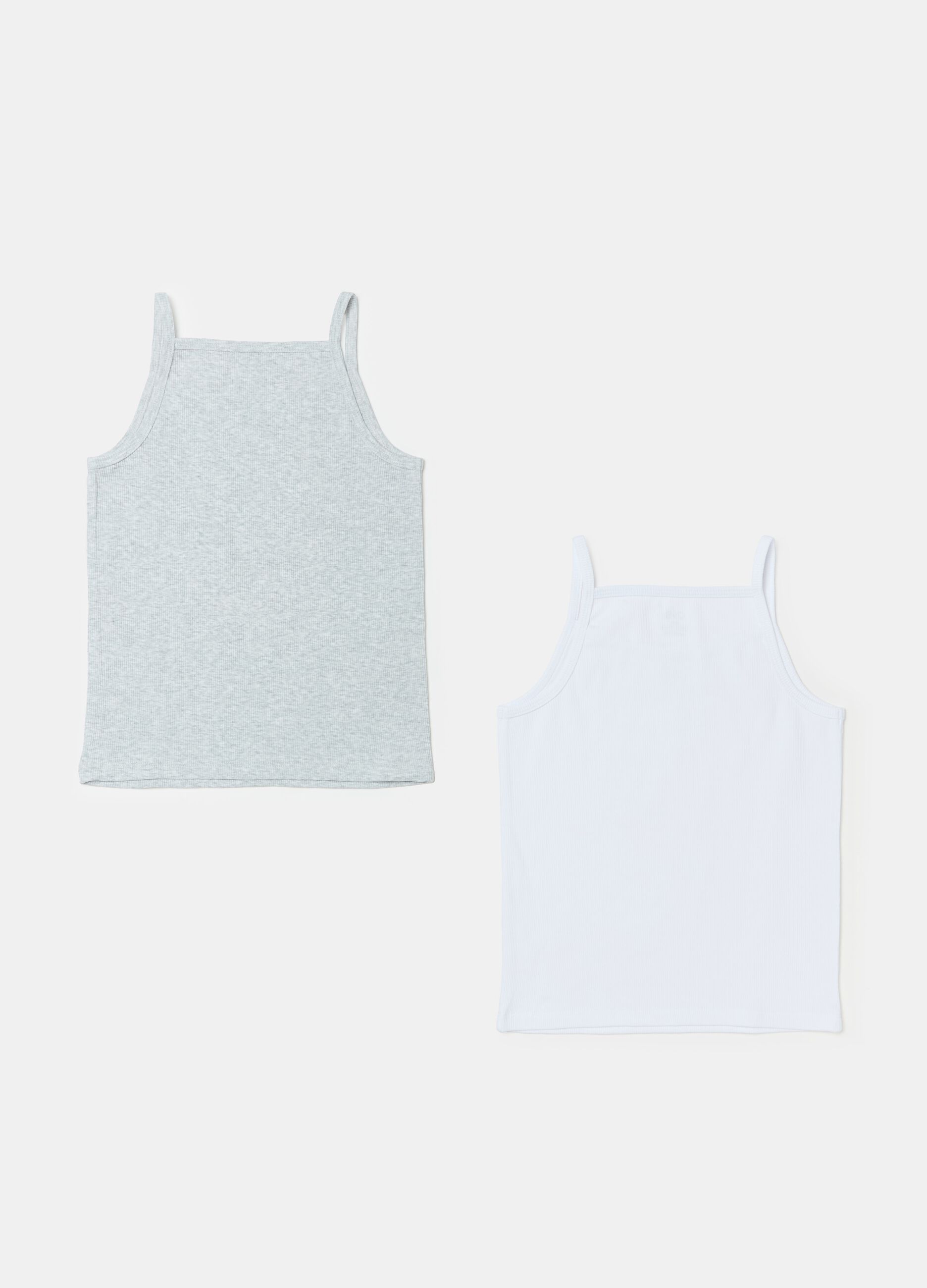 Two-pack ribbed vests with bow