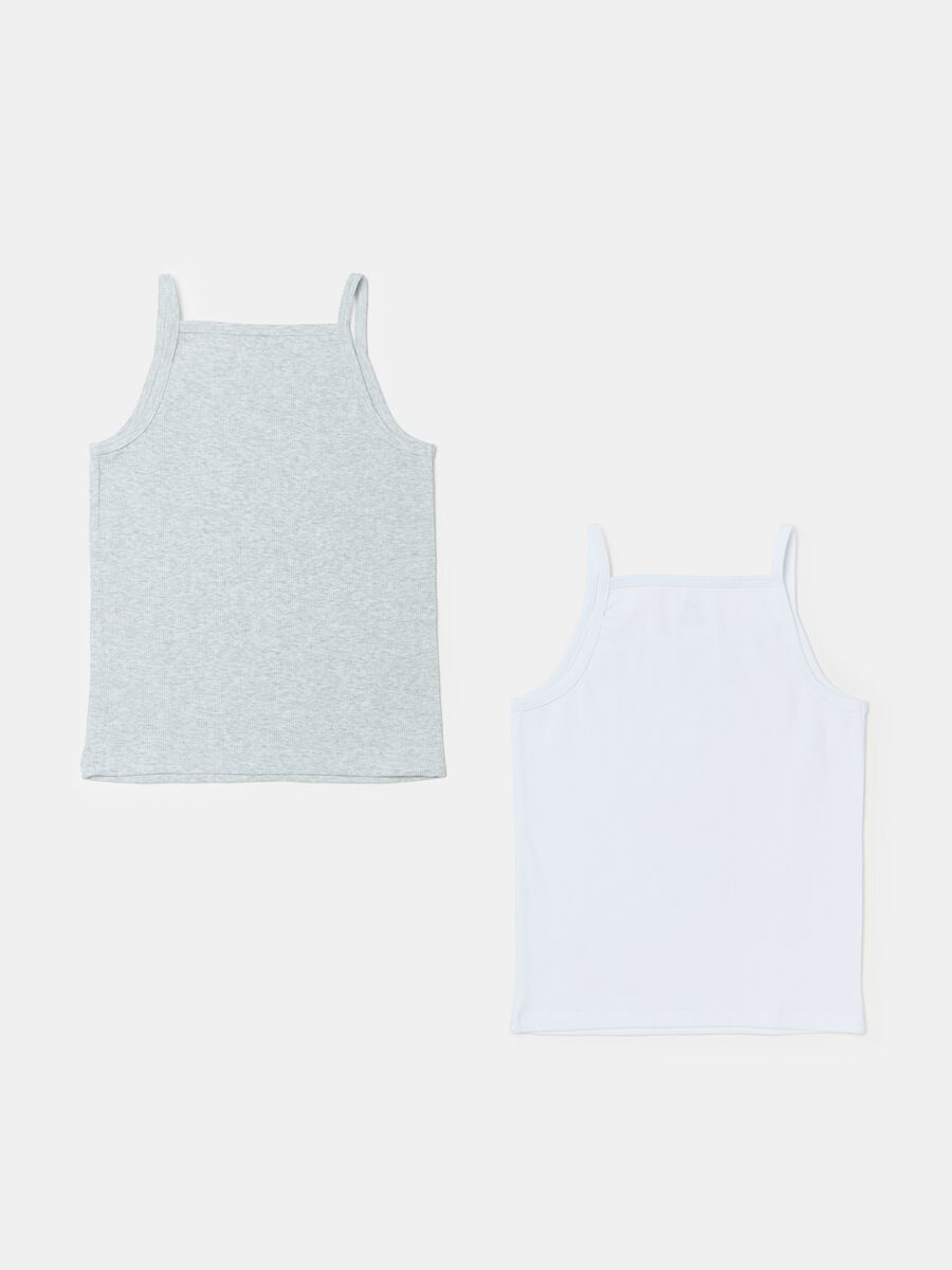 Two-pack ribbed vests with bow_1