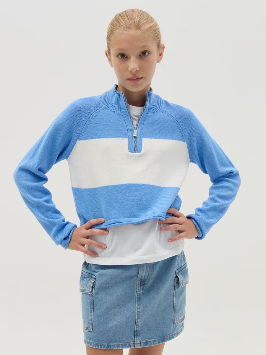 Cropped half-zip sweatshirt_1