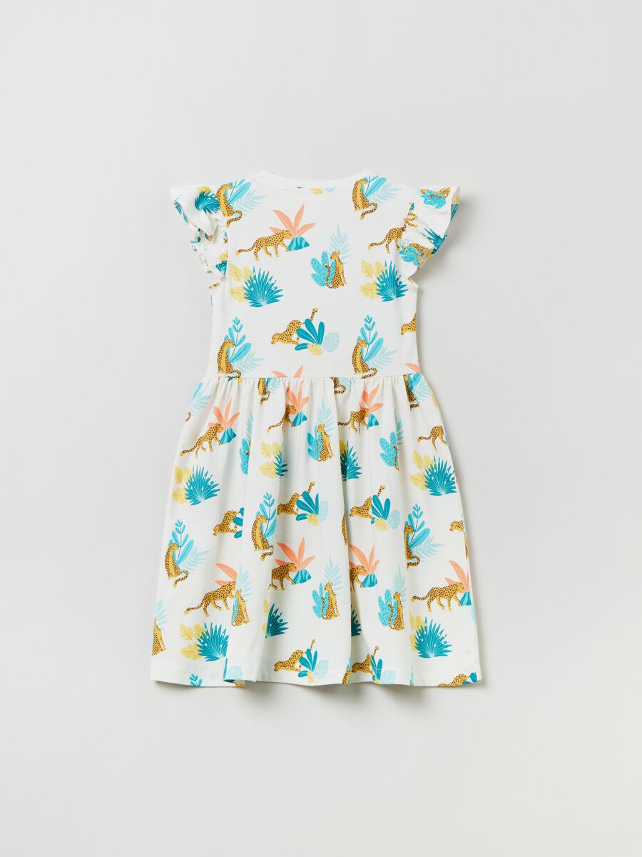Dress with all-over print and frills_2