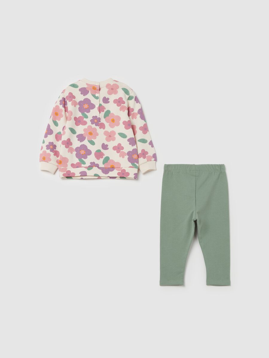 Jogging set in cotton with floral pattern_1