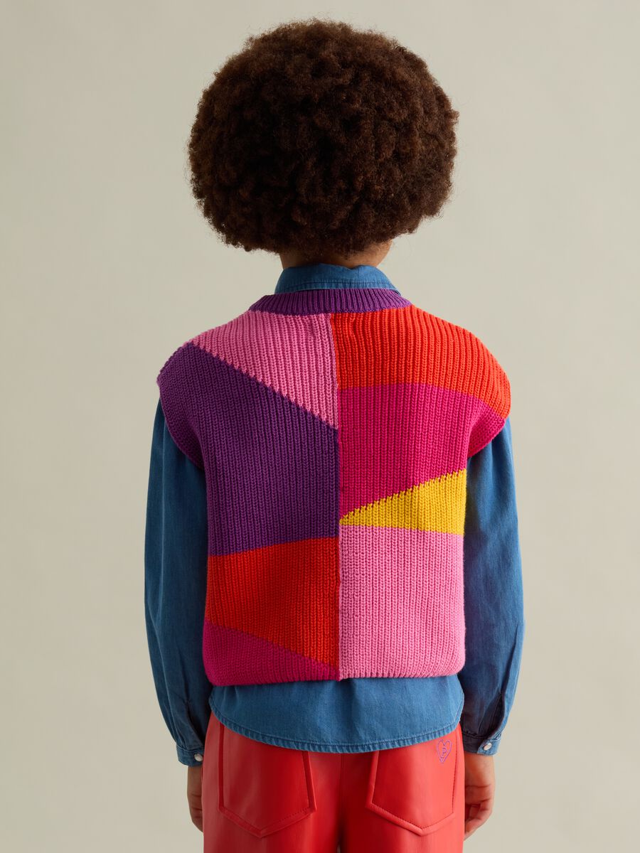 Colourblock cotton gilet_1