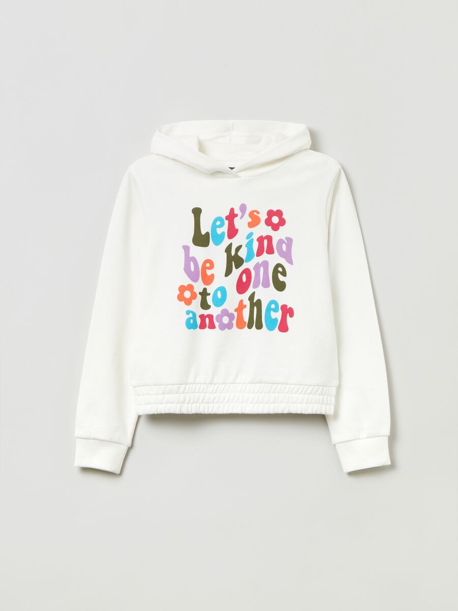 Cotton hoodie with printed lettering_0