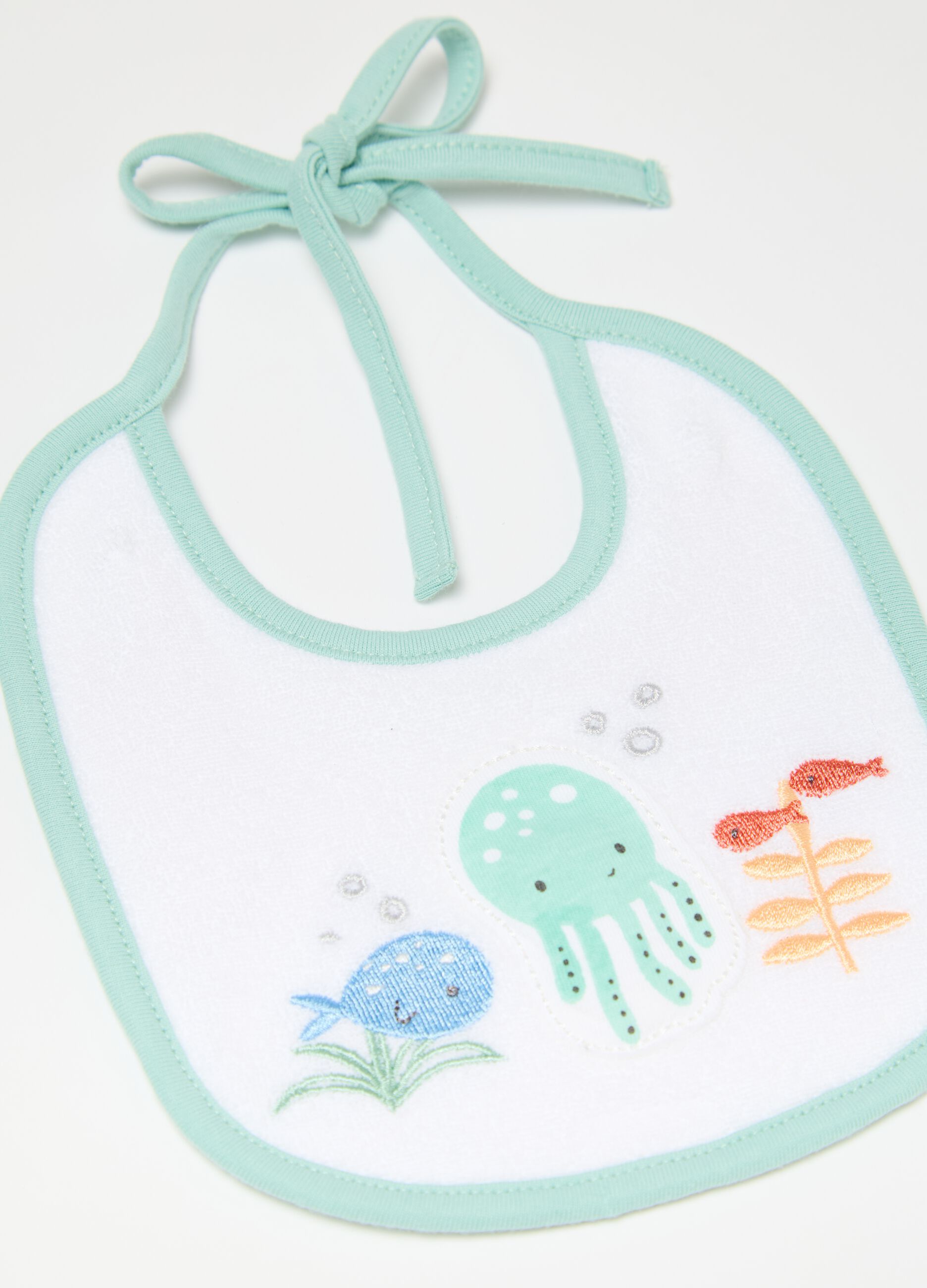 Two-pack bibs in cotton with sea motif