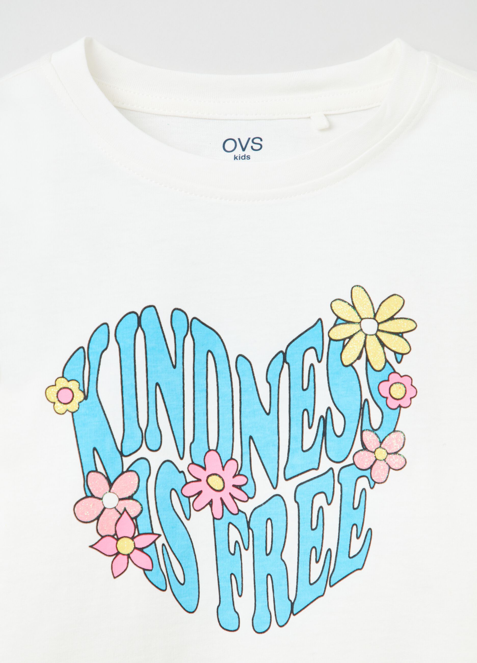 Long-sleeved T-shirt with flower print