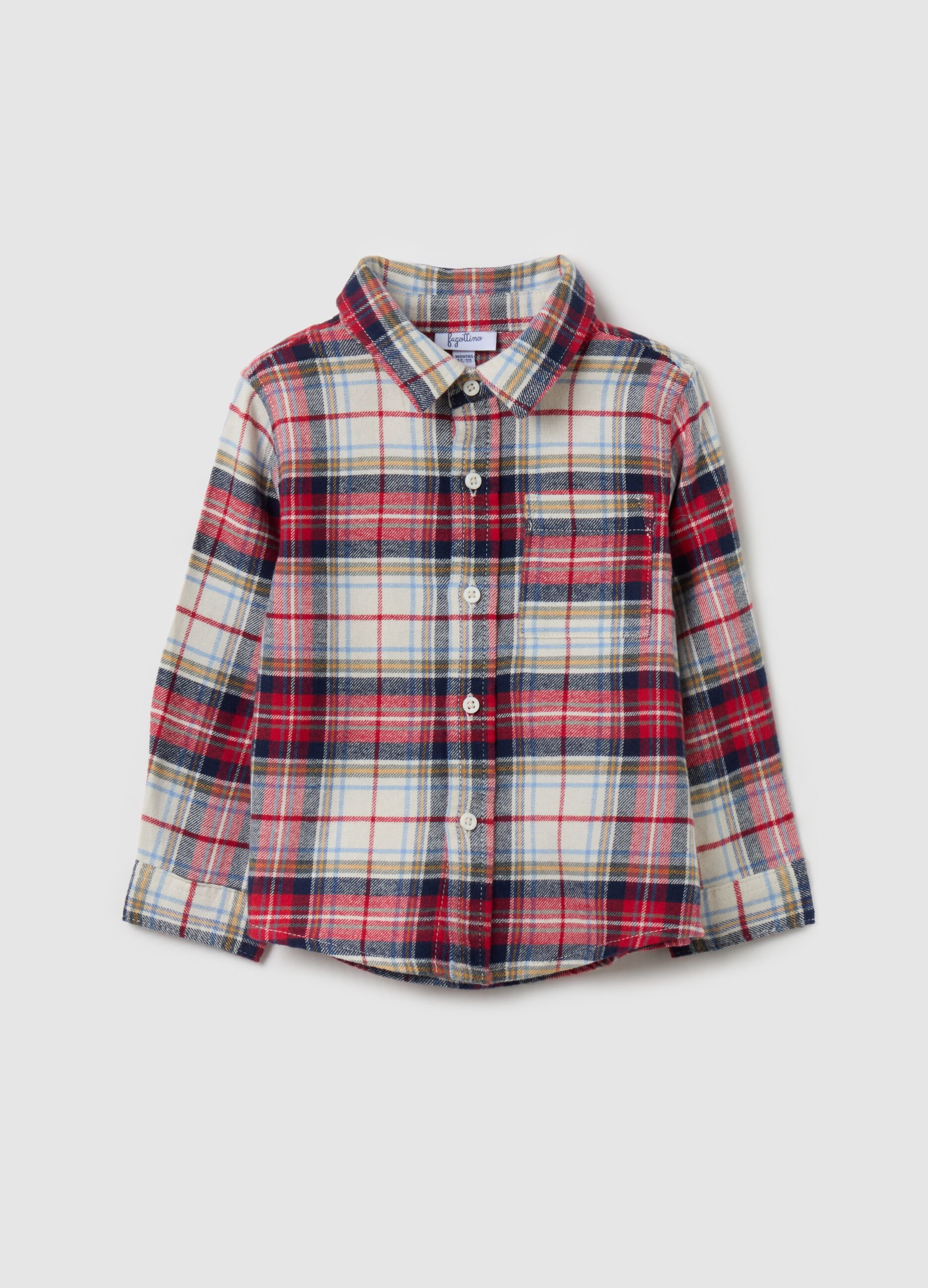 Flannel shirt with check pattern