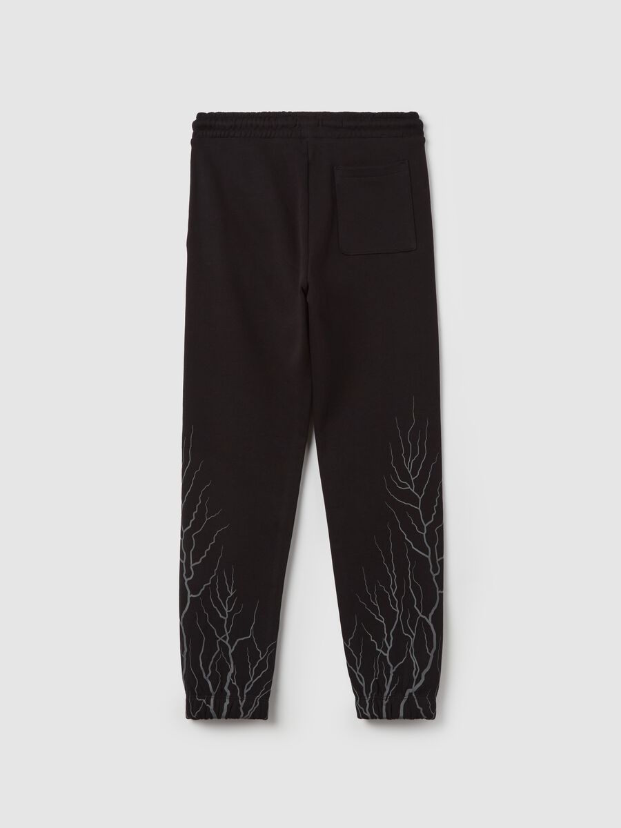 Joggers with lightning bolts print_1