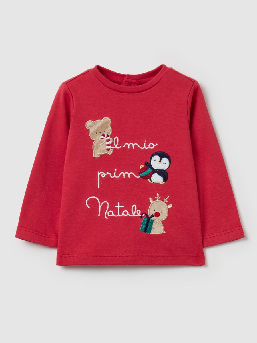 "Il mio primo Natale" T-shirt in organic cotton_0