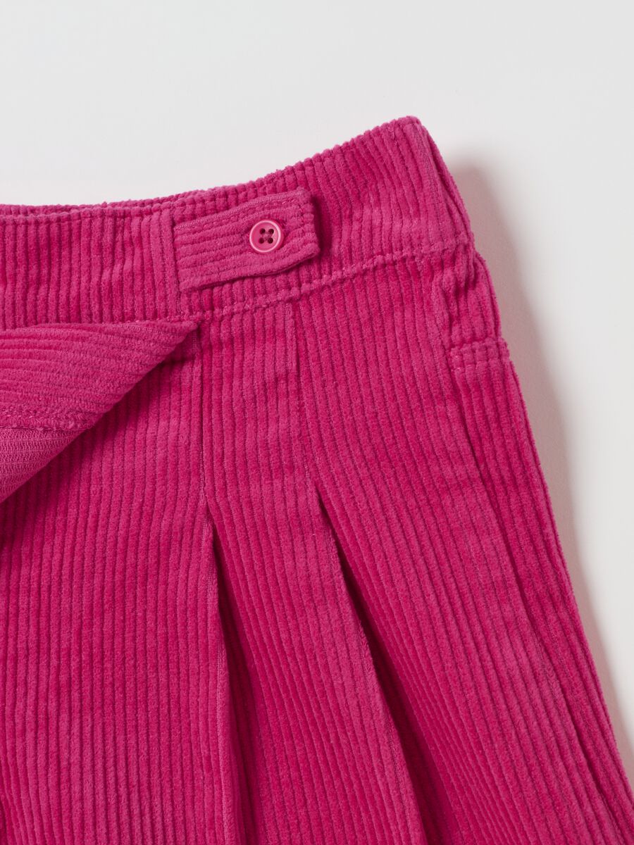 Corduroy skort with pleating_2