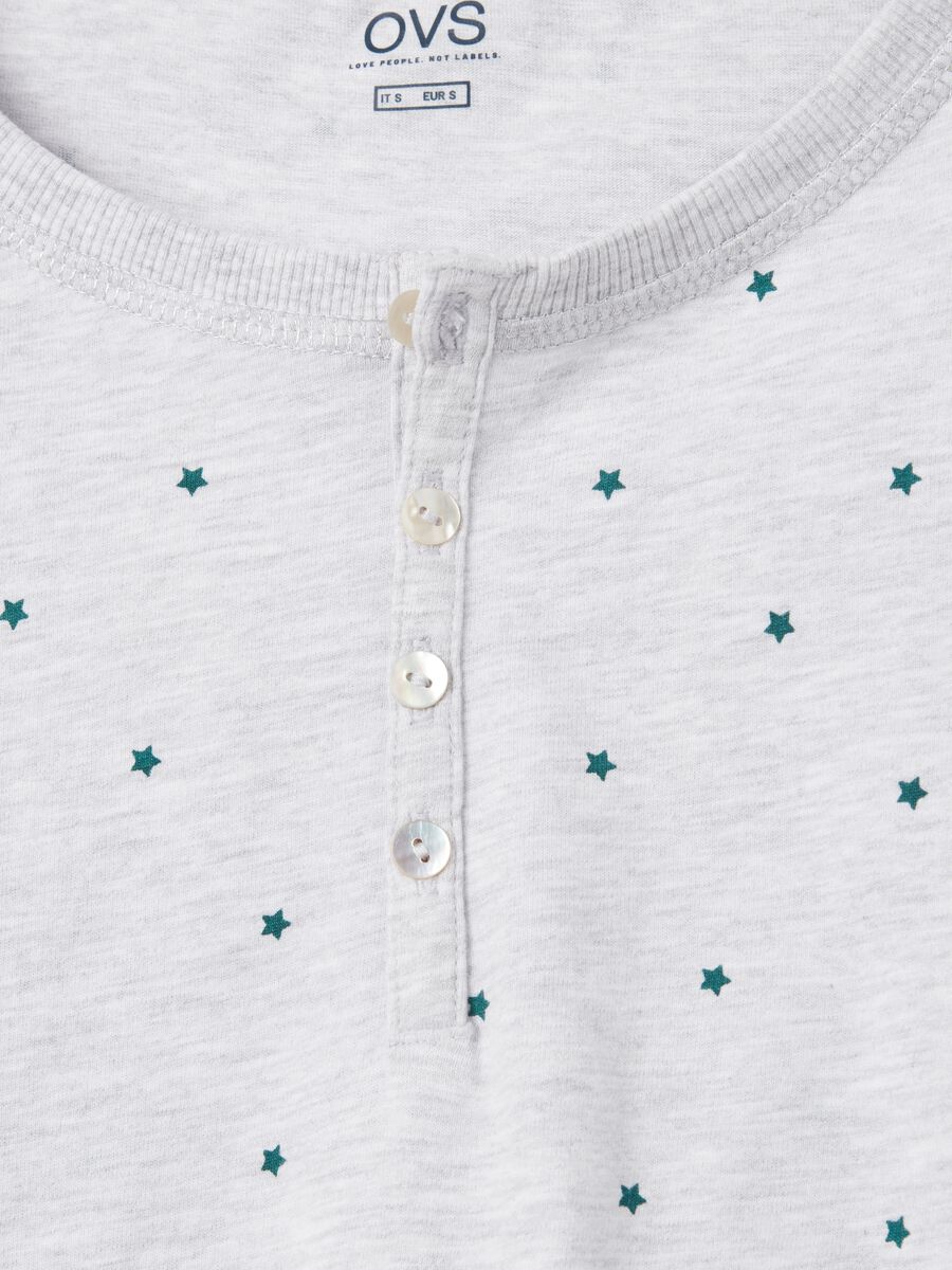 Pyjama top with granddad neckline and star print_1