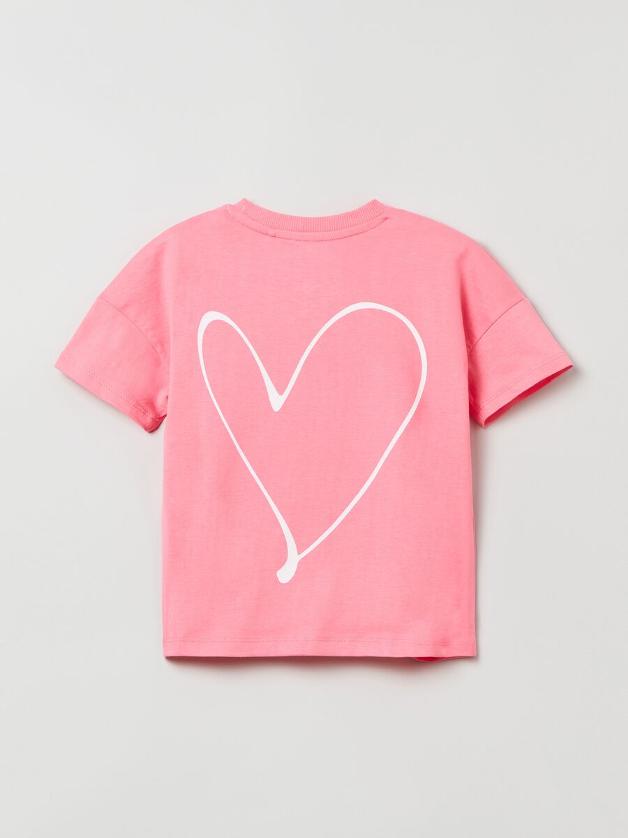 Cotton T-shirt with lettering and heart print_1