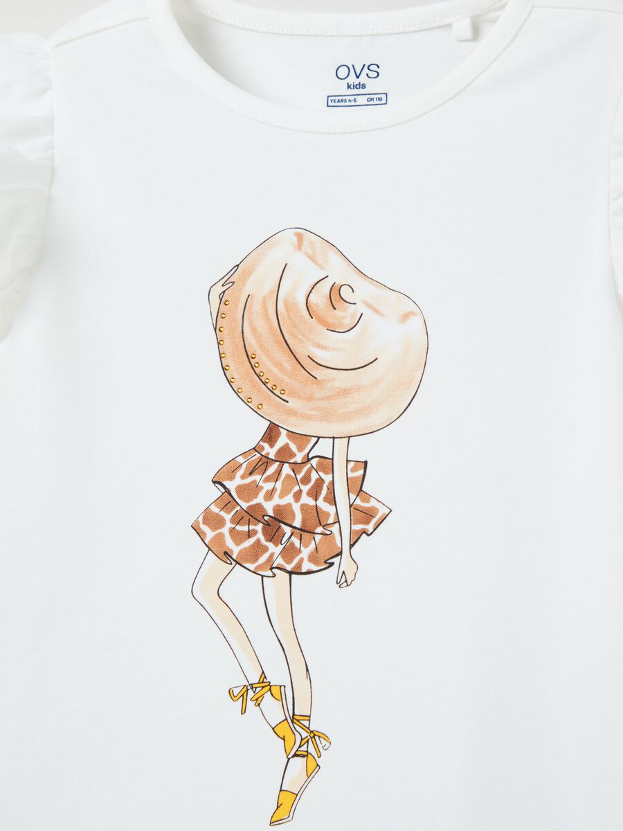 T-shirt with flounce and print_2