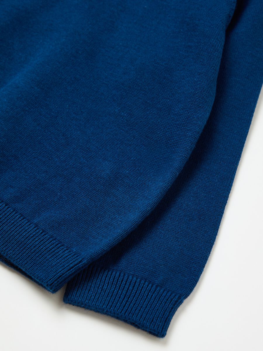 Solid colour 100% cotton knit pullover_3