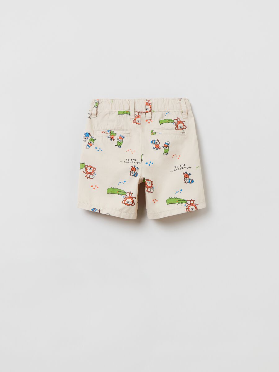 Shorts in cotone con cintura _1