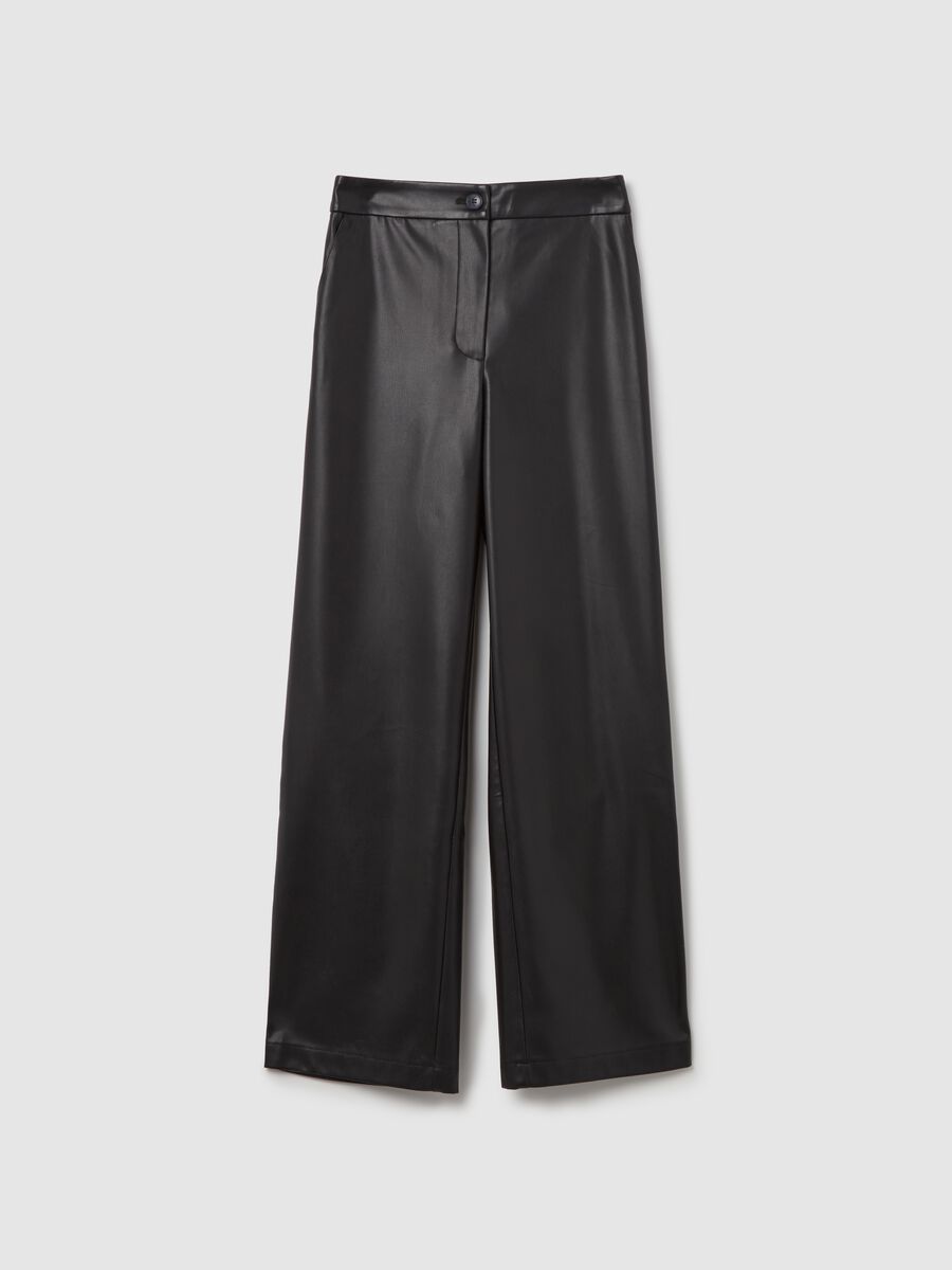 Straight-fit glossy-effect trousers_4