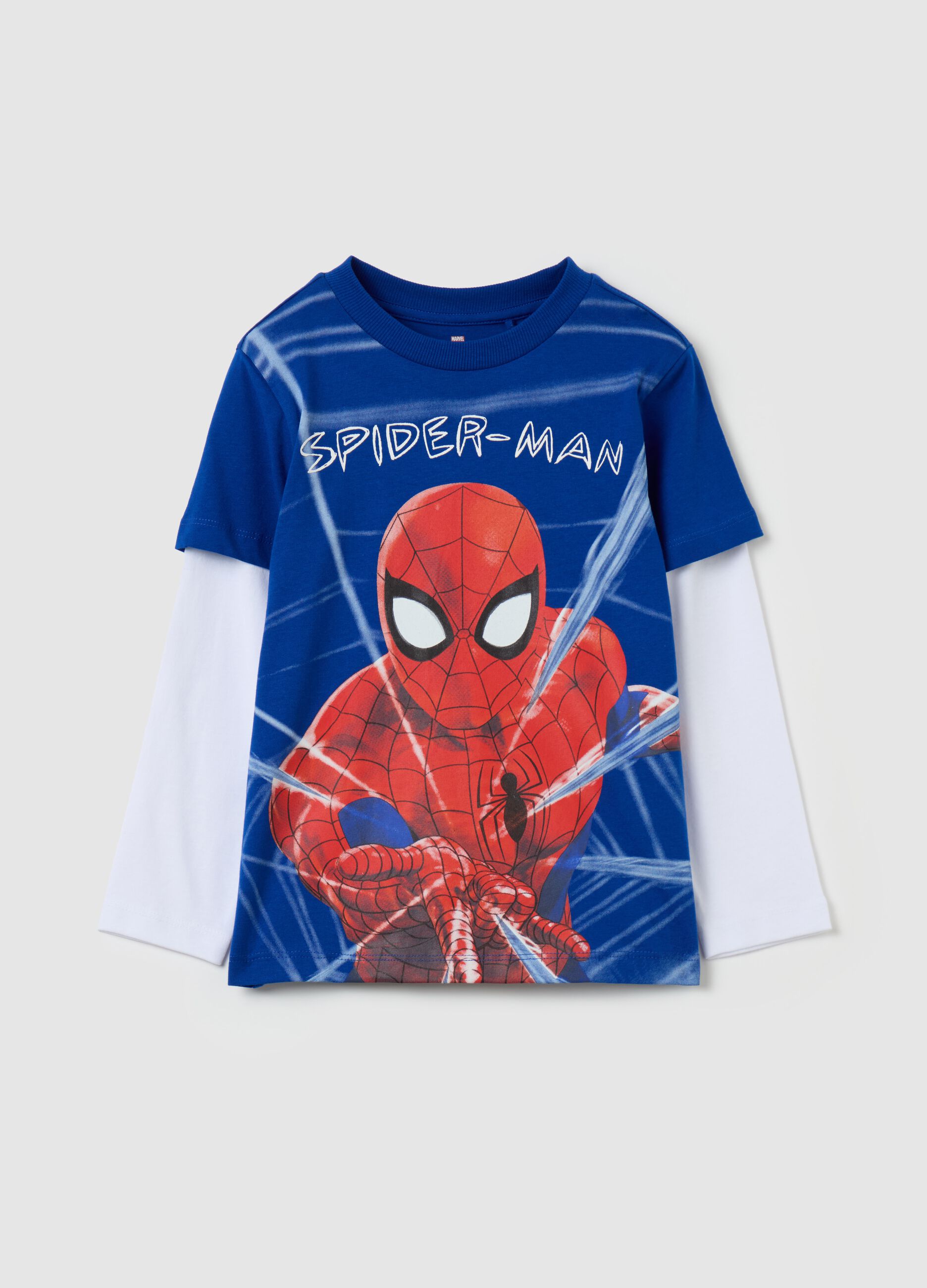 T-shirt with long sleeves and Spider-Man print